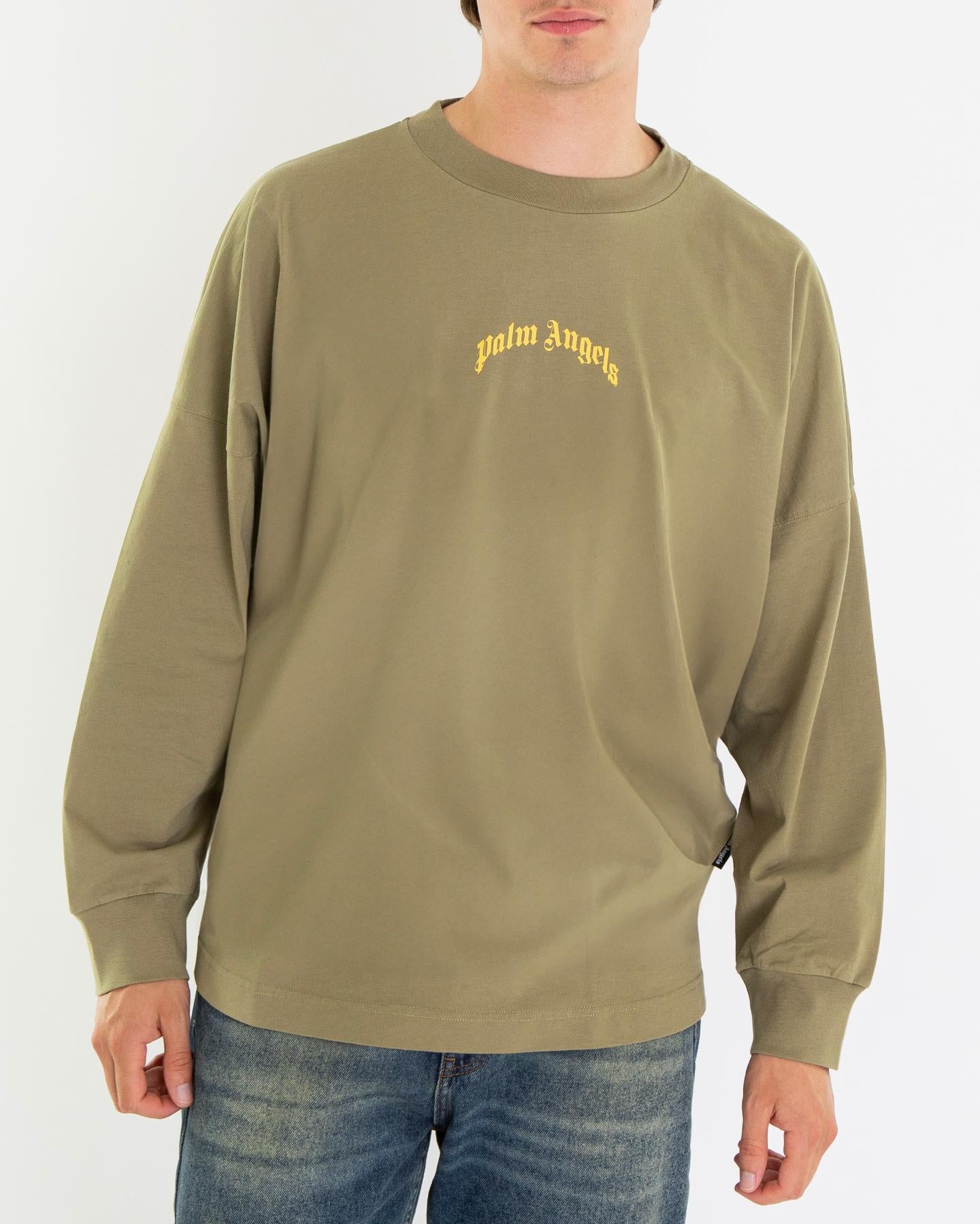 Heren Back Curved Longsleeve Groen