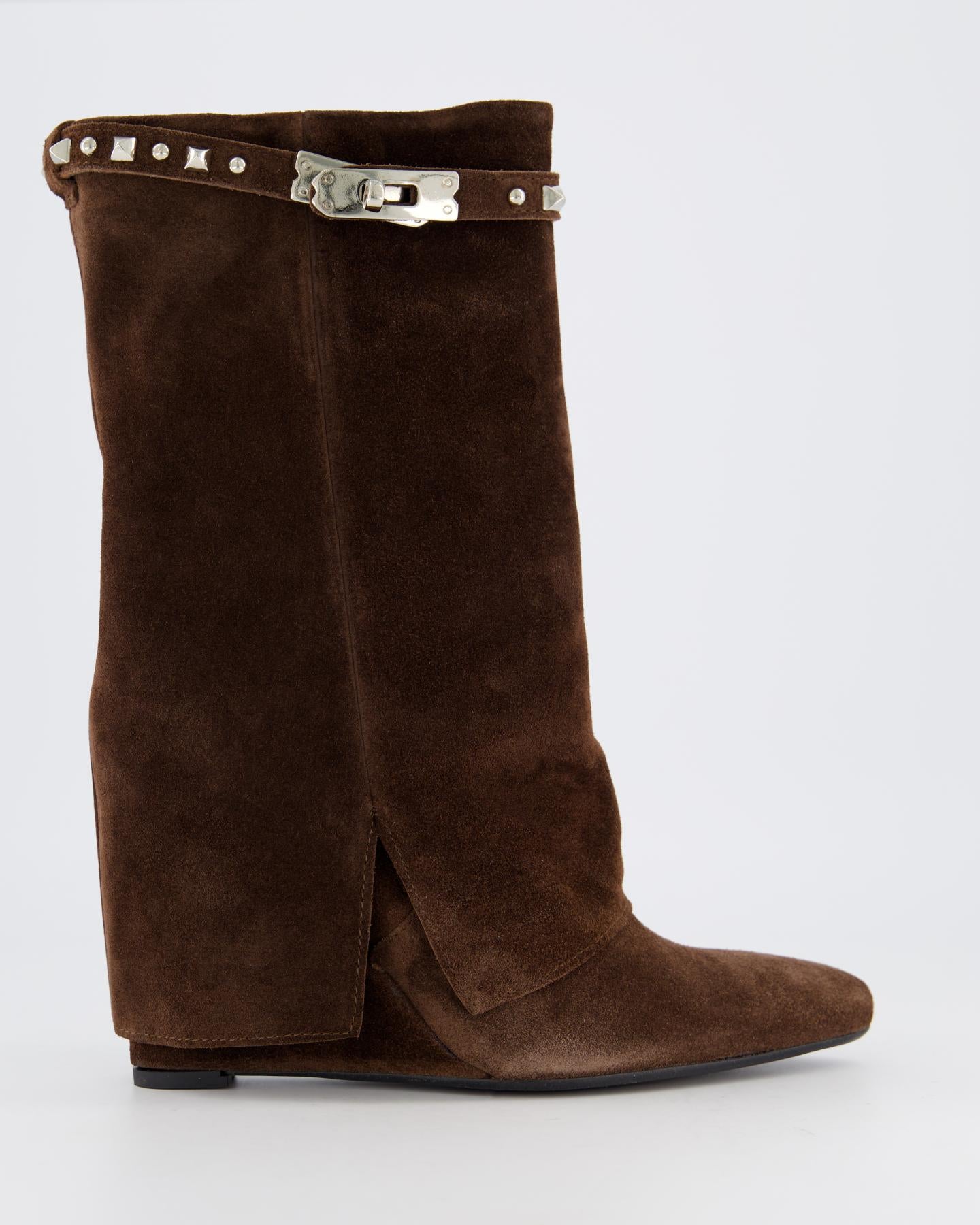 Dames Studded Suede Wedge Boot