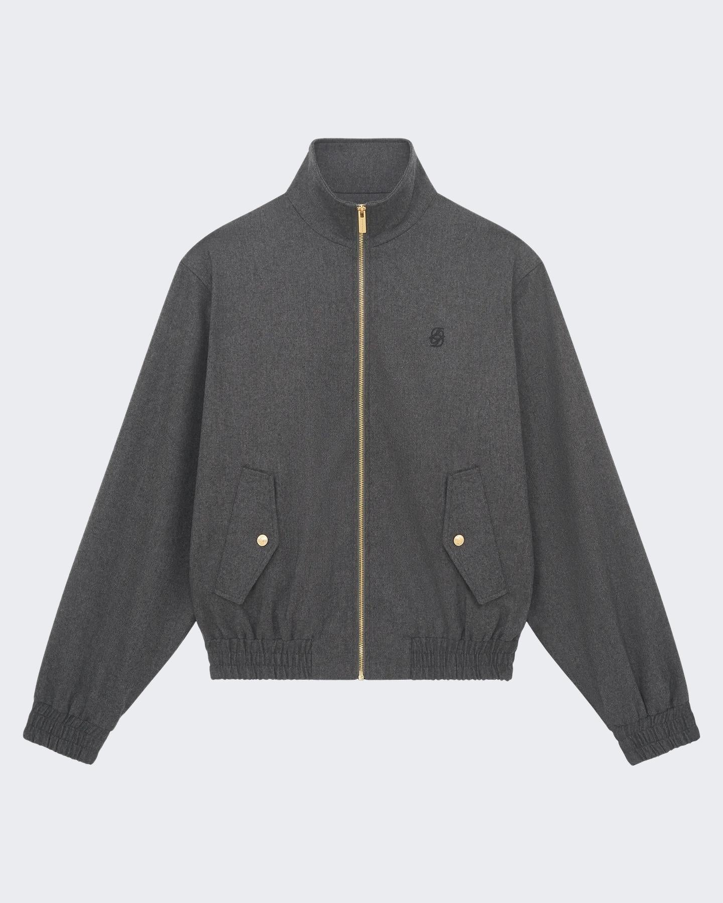 Heren Flanelle Trackjacket Grijs