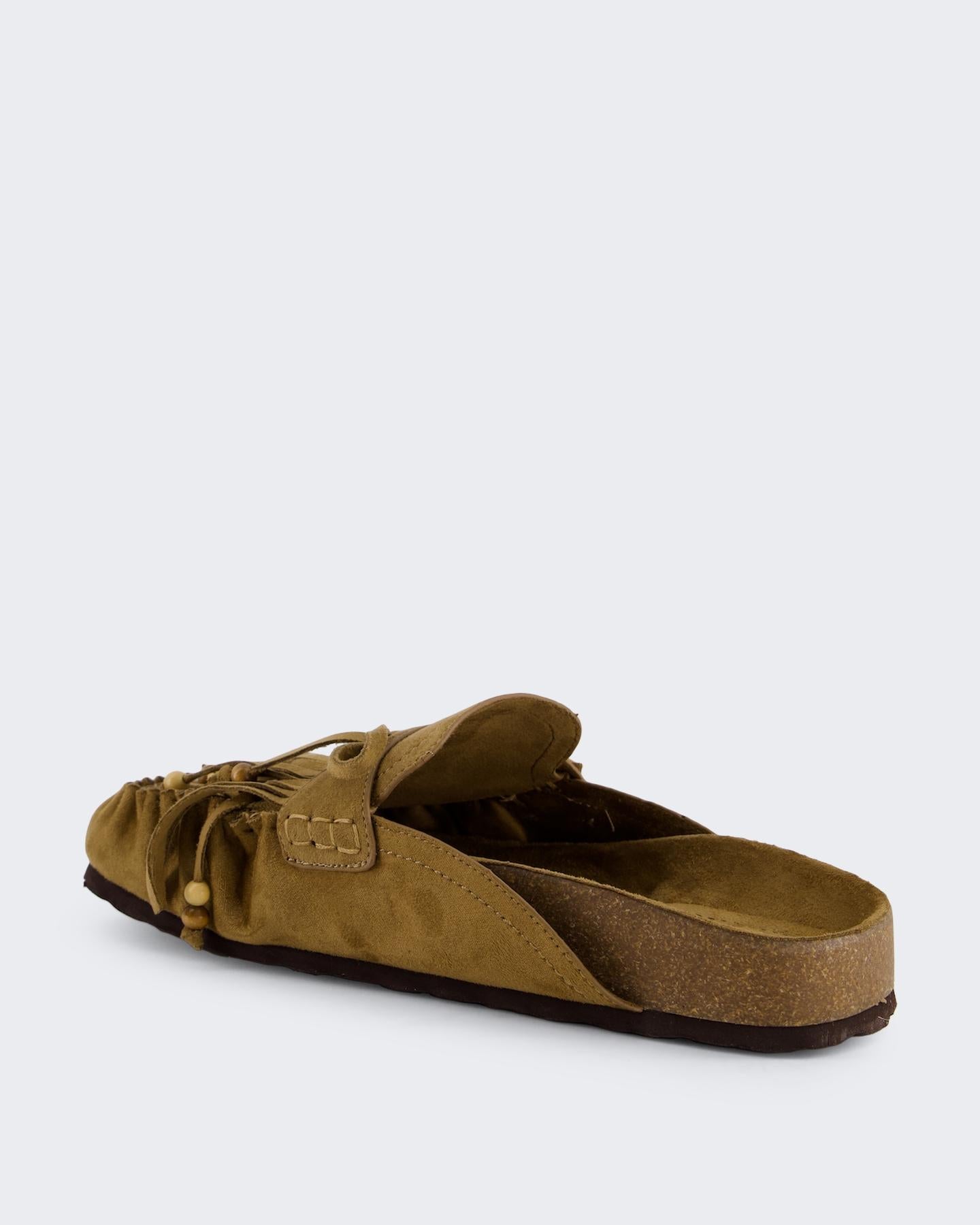 Dames Mule Fringe
