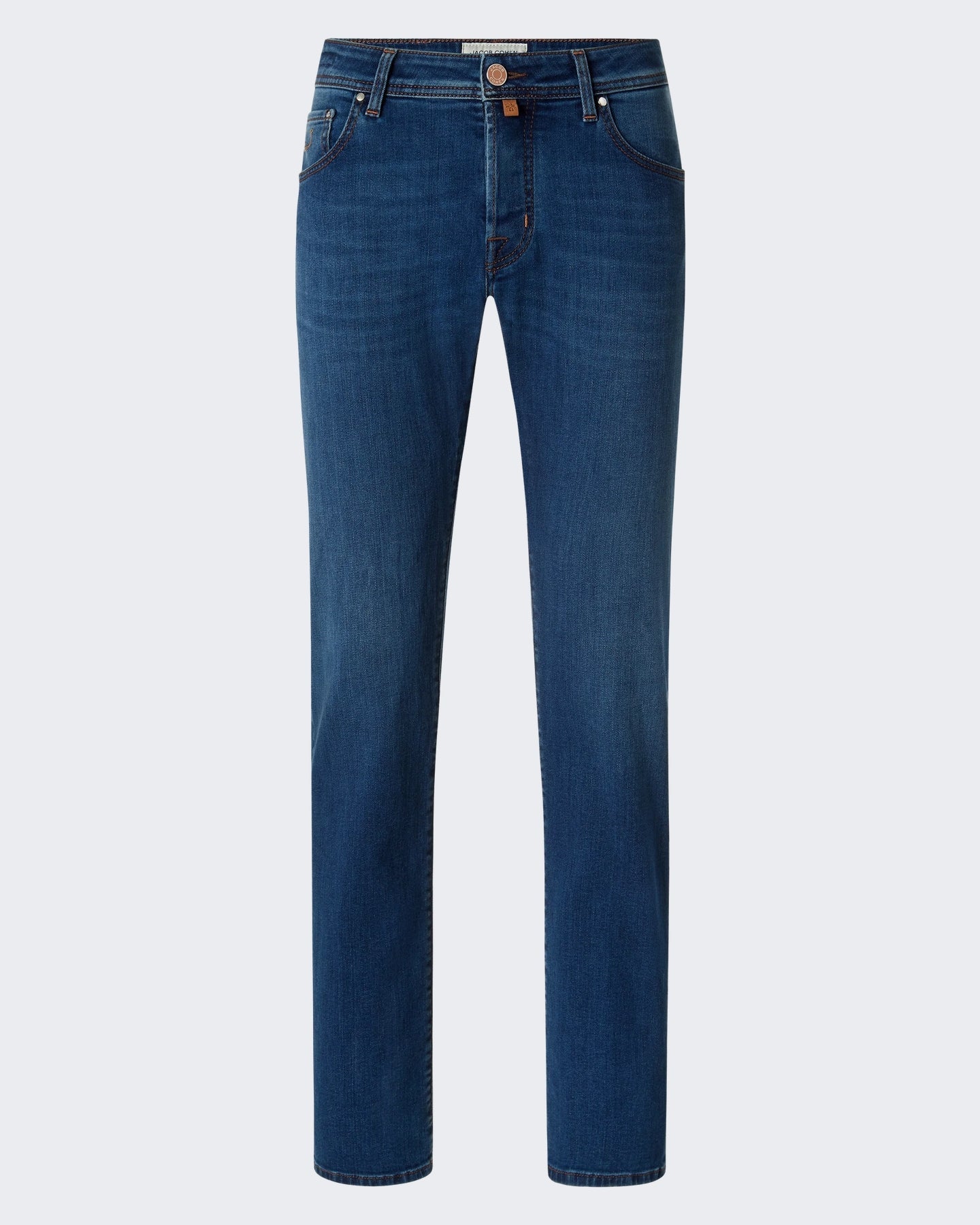 Jacob Cohen Heren Broek - Pant 5 Pkt Super Slim Fit Nick Slim Medium Blue Blauw - Eleganza.nl