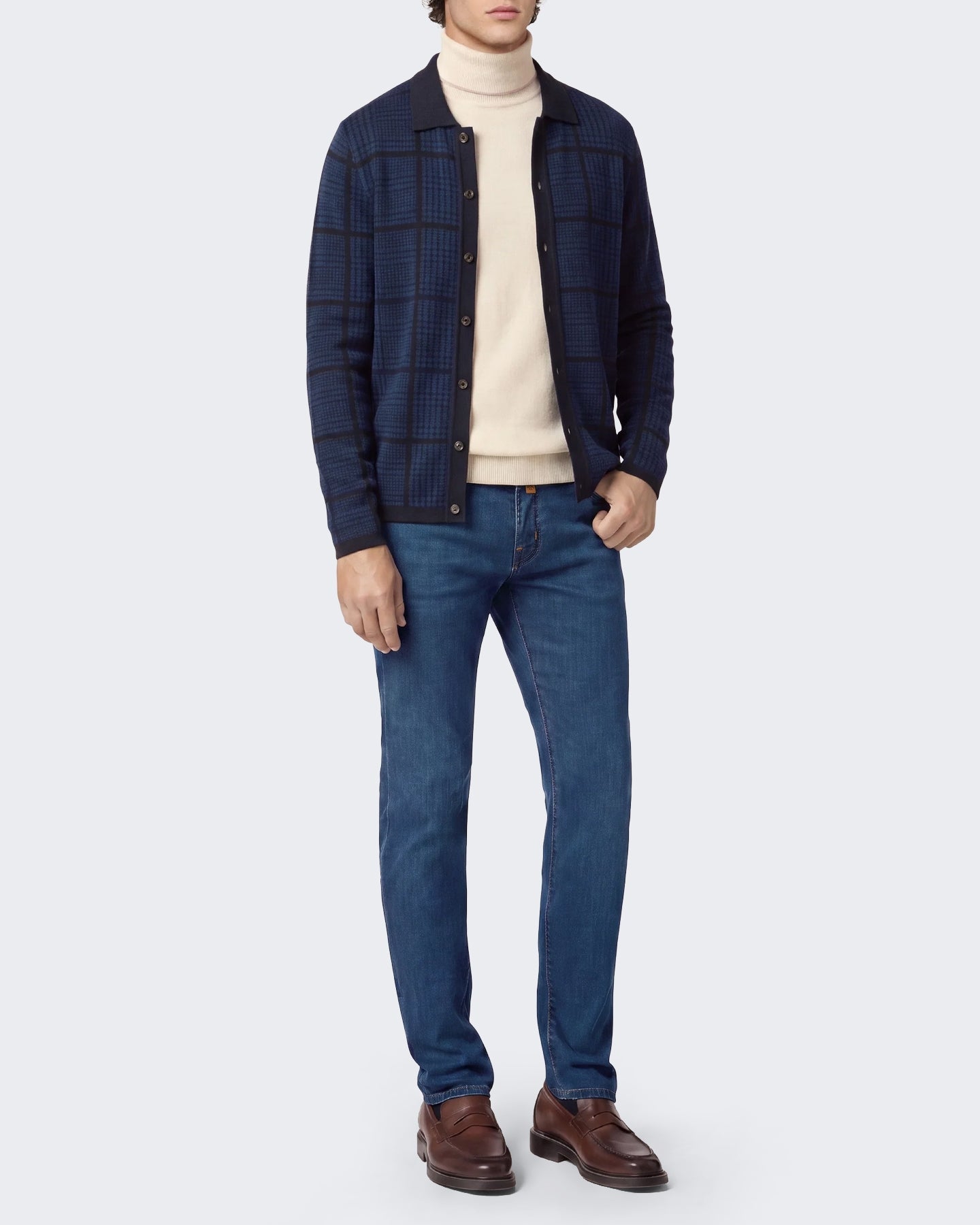 Jacob Cohen Heren Broek - Pant 5 Pkt Super Slim Fit Nick Slim Medium Blue Blauw - Eleganza.nl