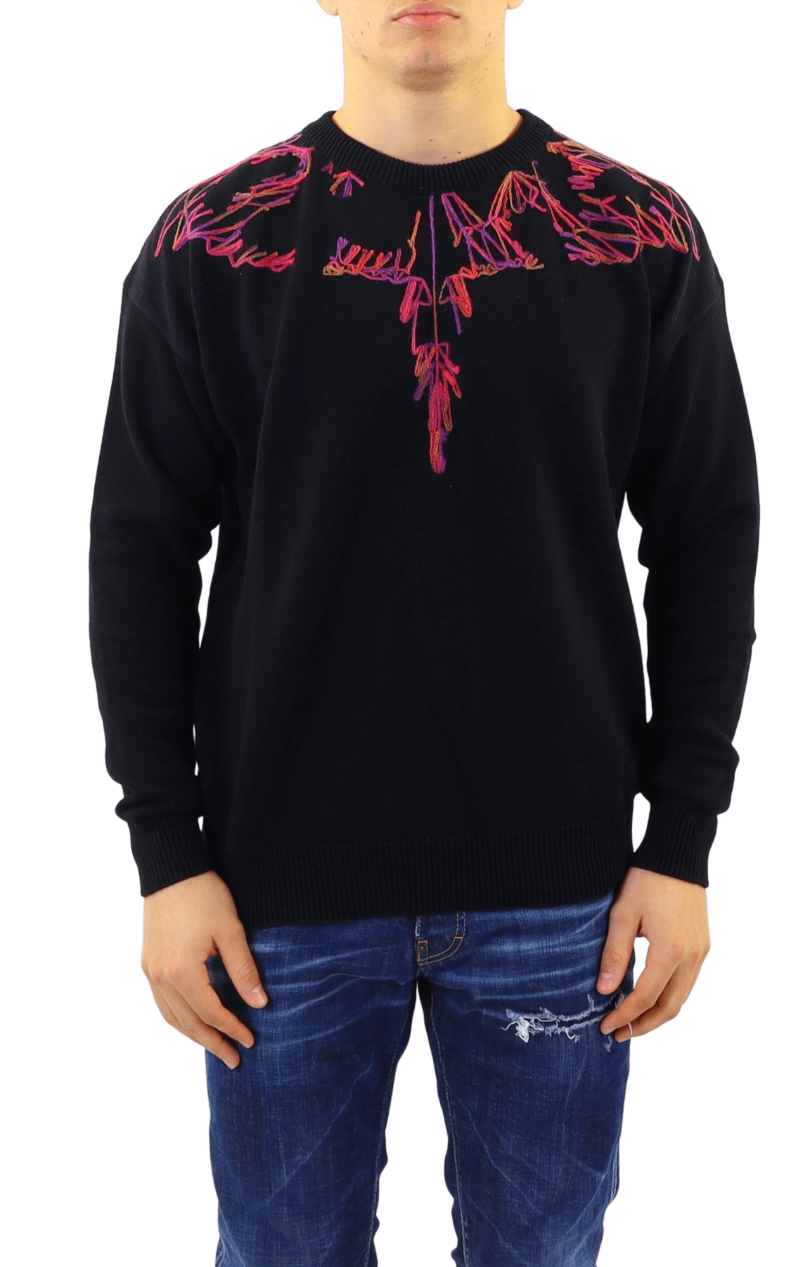 Heren Wings Knit Relax Slim Crew