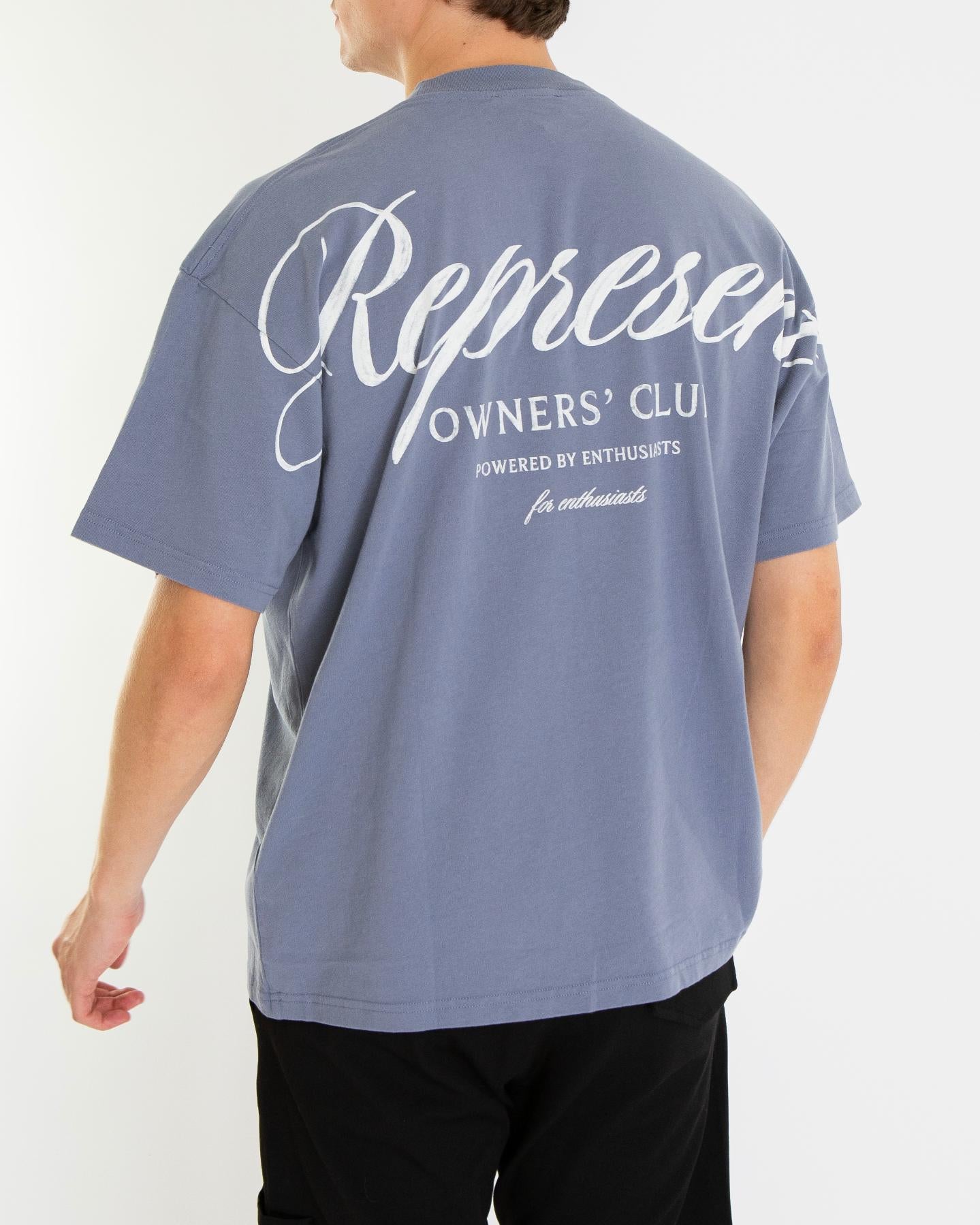 Heren Owners Script T-Shirt Blauw