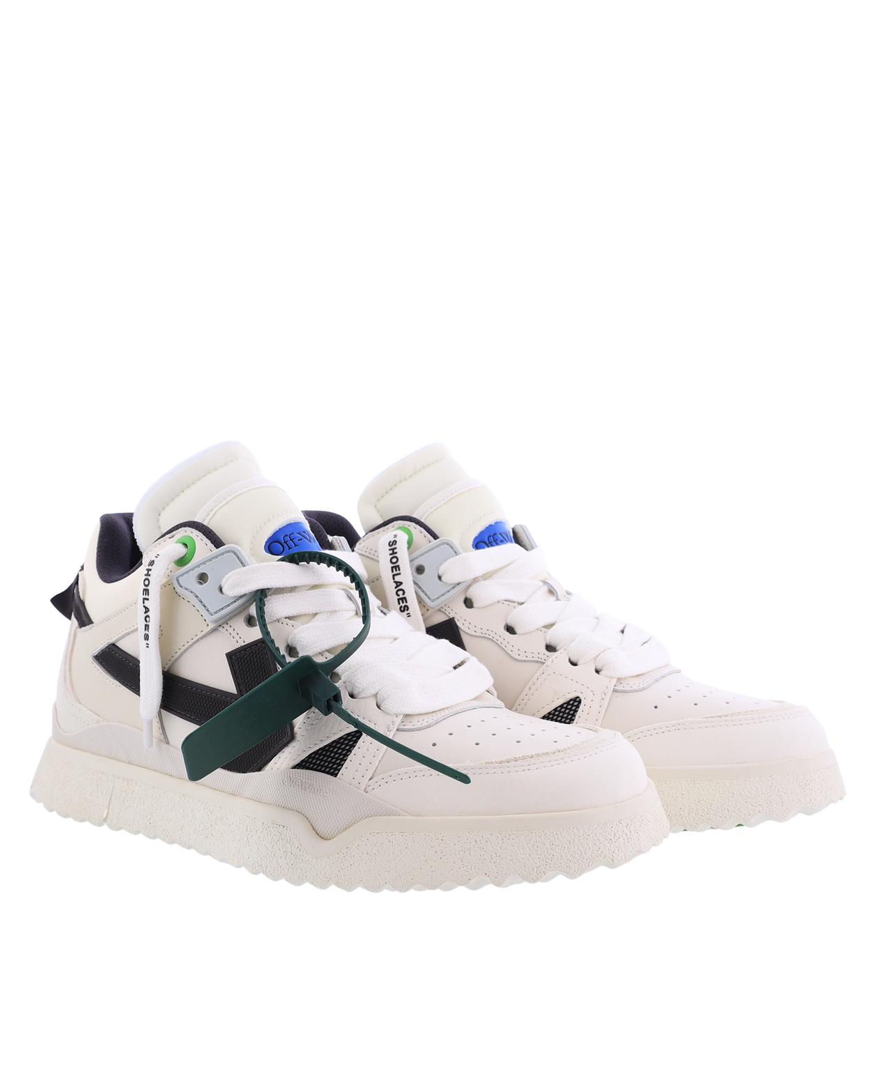 Heren Midtop Sponge Sneaker Wit/Zwar