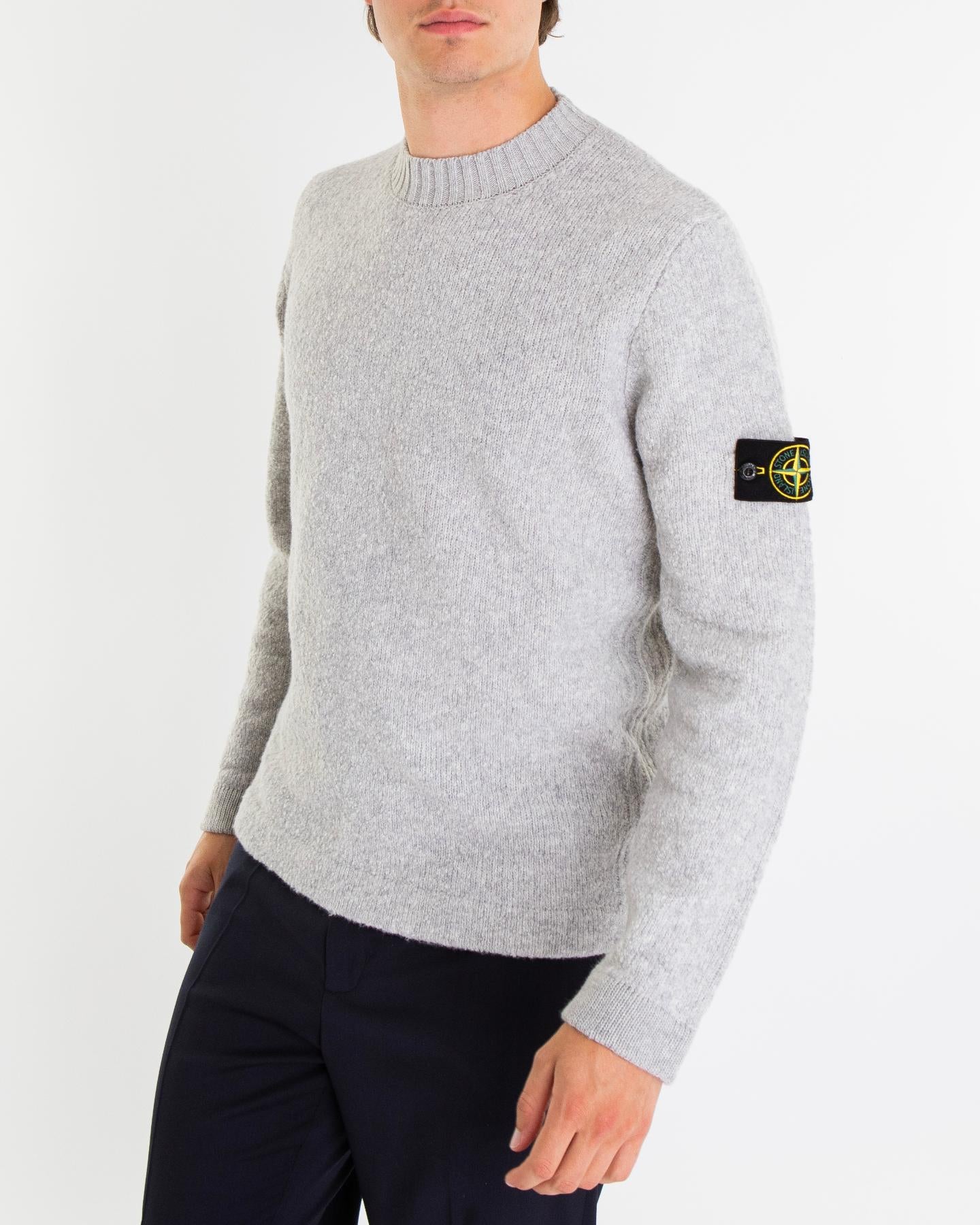 Heren Crew Neck Knitted Grijs
