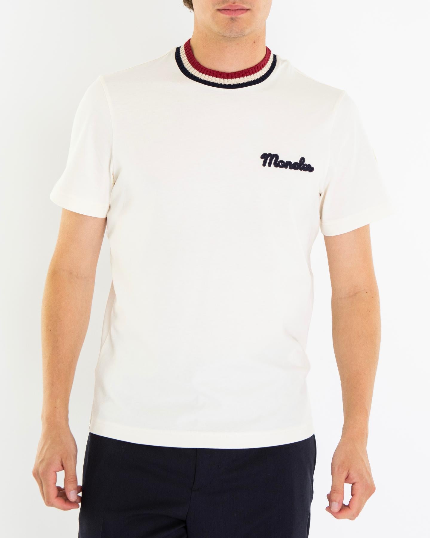 Heren Embroidered Logo T-Shirt Wit