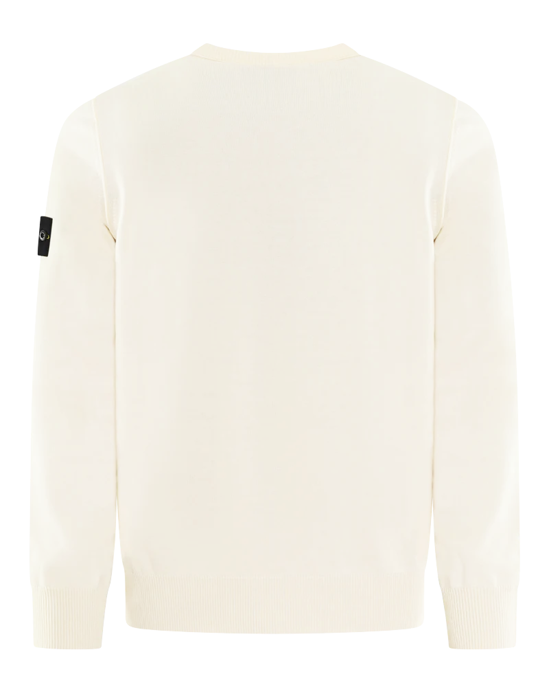 Heren Logopatch Crew Neck Ivory