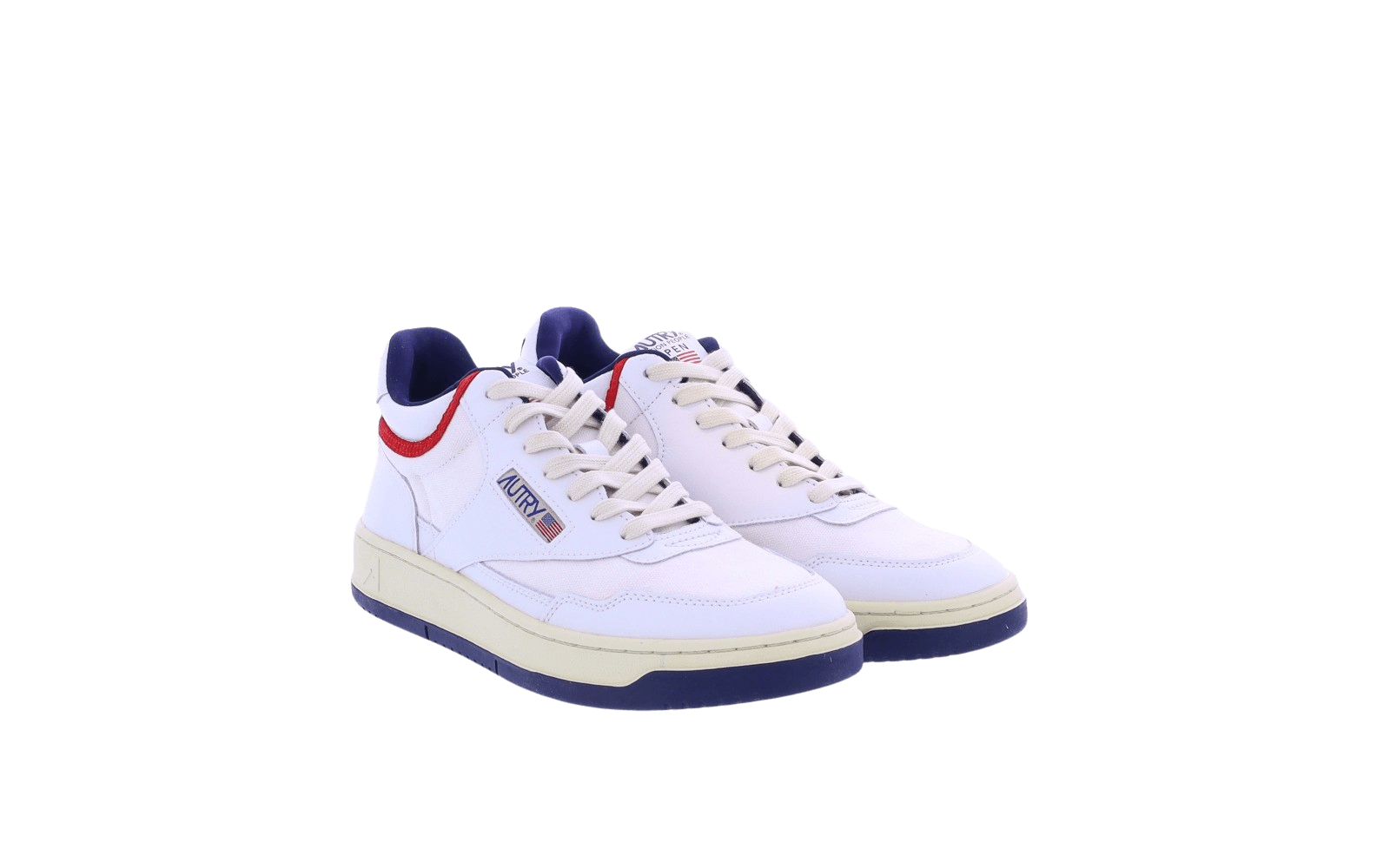 Heren Open Mid wit/blauw/rood