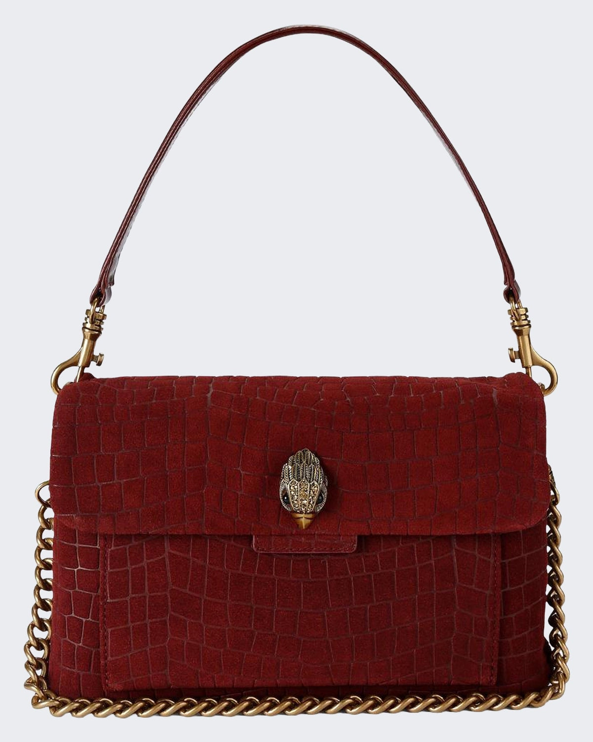 Kurt Geiger Dames 690-Celia Shoulder Bag-Rood-Suede/Croc Print 54 - Eleganza.nl
