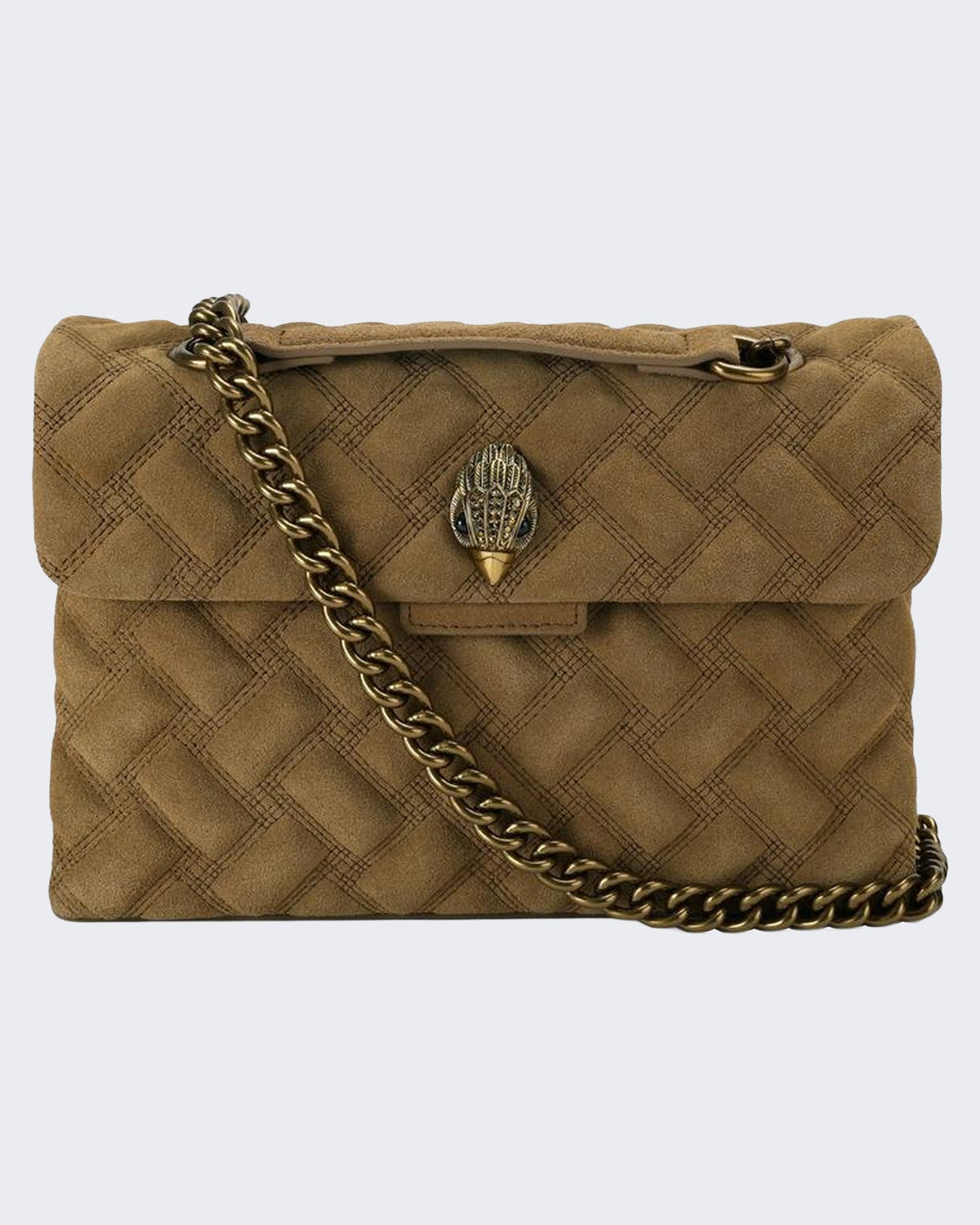 Kurt Geiger Dames 690-Leather Kensington Bag-Beige-Suede/Leather 33 - Eleganza.nl