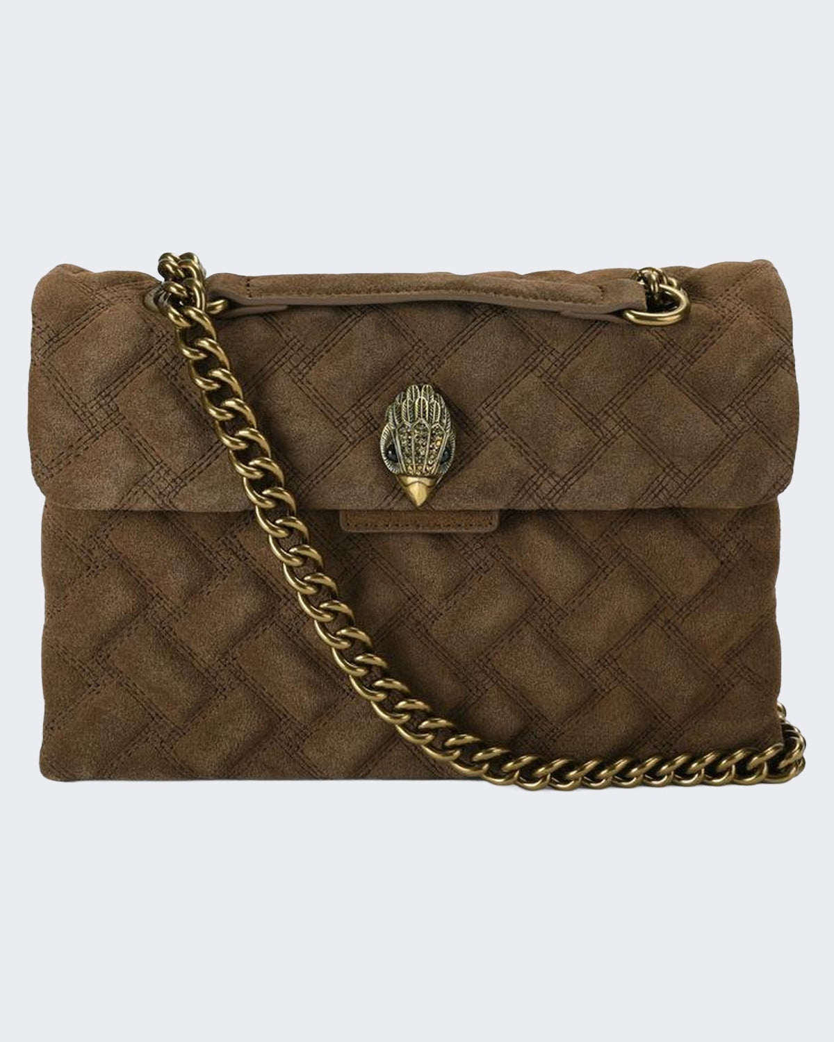Kurt Geiger Dames 690-Leather Kensington Bag-Brown-Suede/Leather Bruin - Eleganza.nl