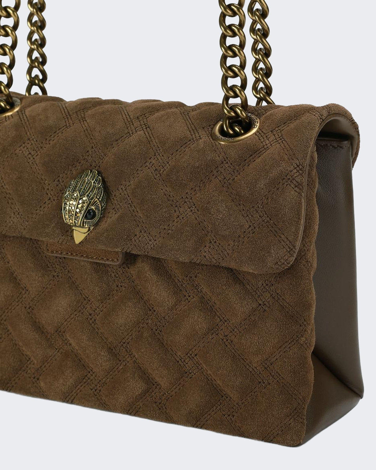 Kurt Geiger Dames 690-Leather Kensington Bag-Brown-Suede/Leather Bruin - Eleganza.nl