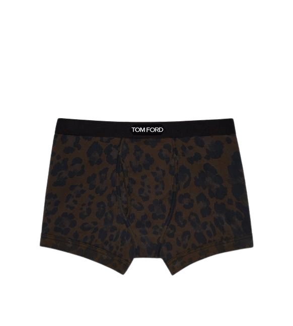 Heren Boxer Brief Leopard Bruin