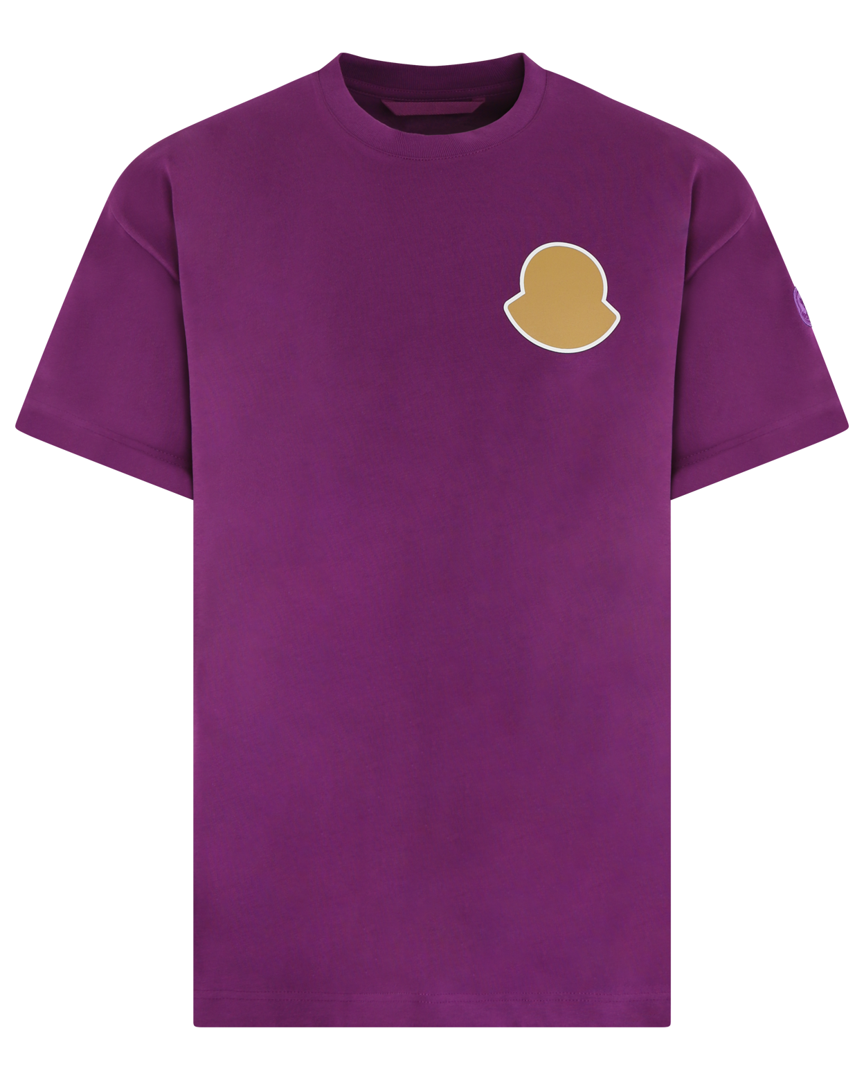 Heren Curved Logo T-Shirt Paars