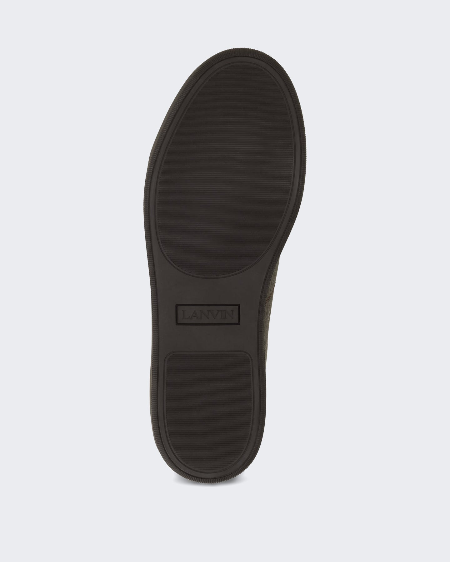 Lanvin Heren Dbb1 Sneakers Grained Leather Chocolate - Eleganza.nl