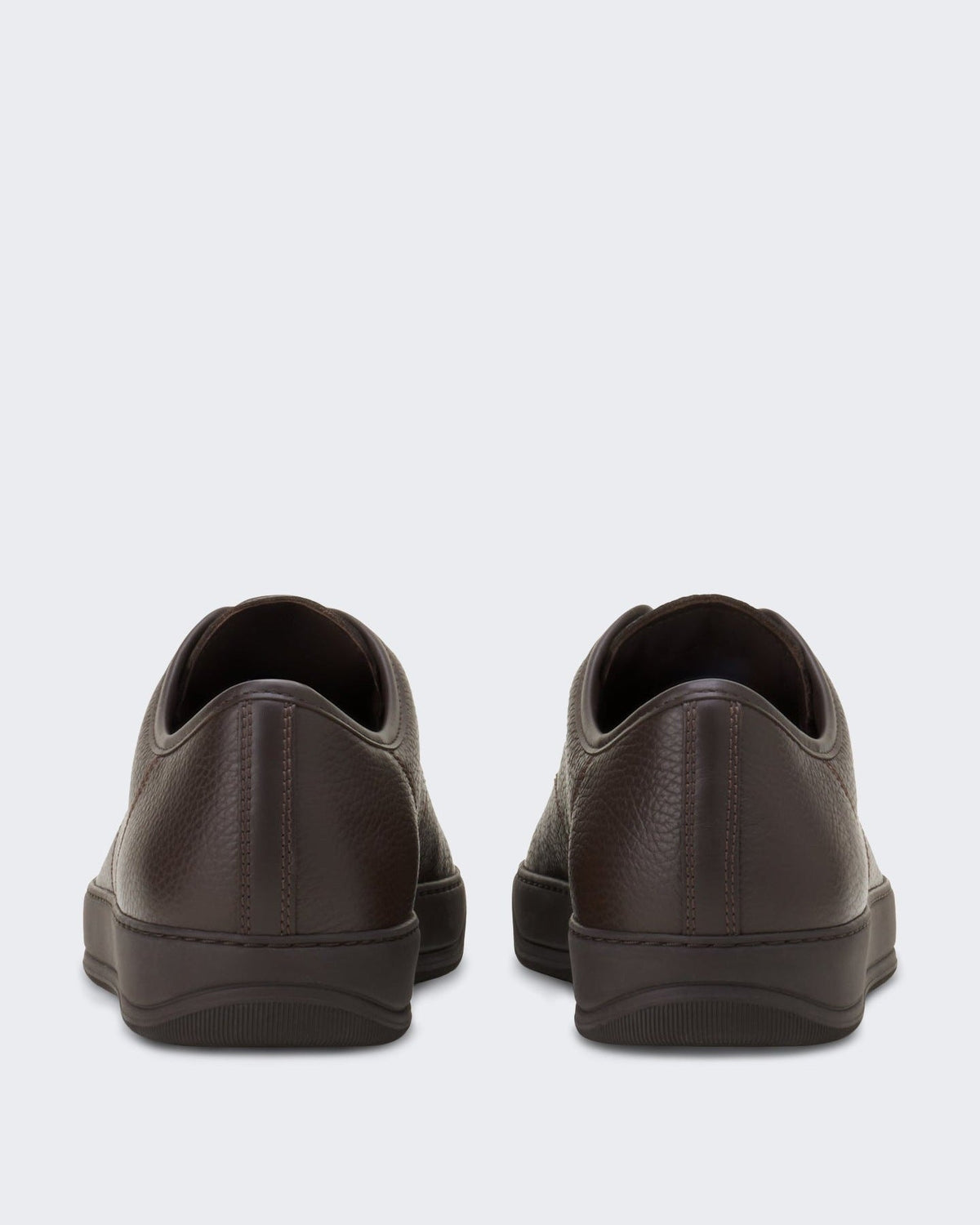 Lanvin Heren Dbb1 Sneakers Grained Leather Chocolate - Eleganza.nl