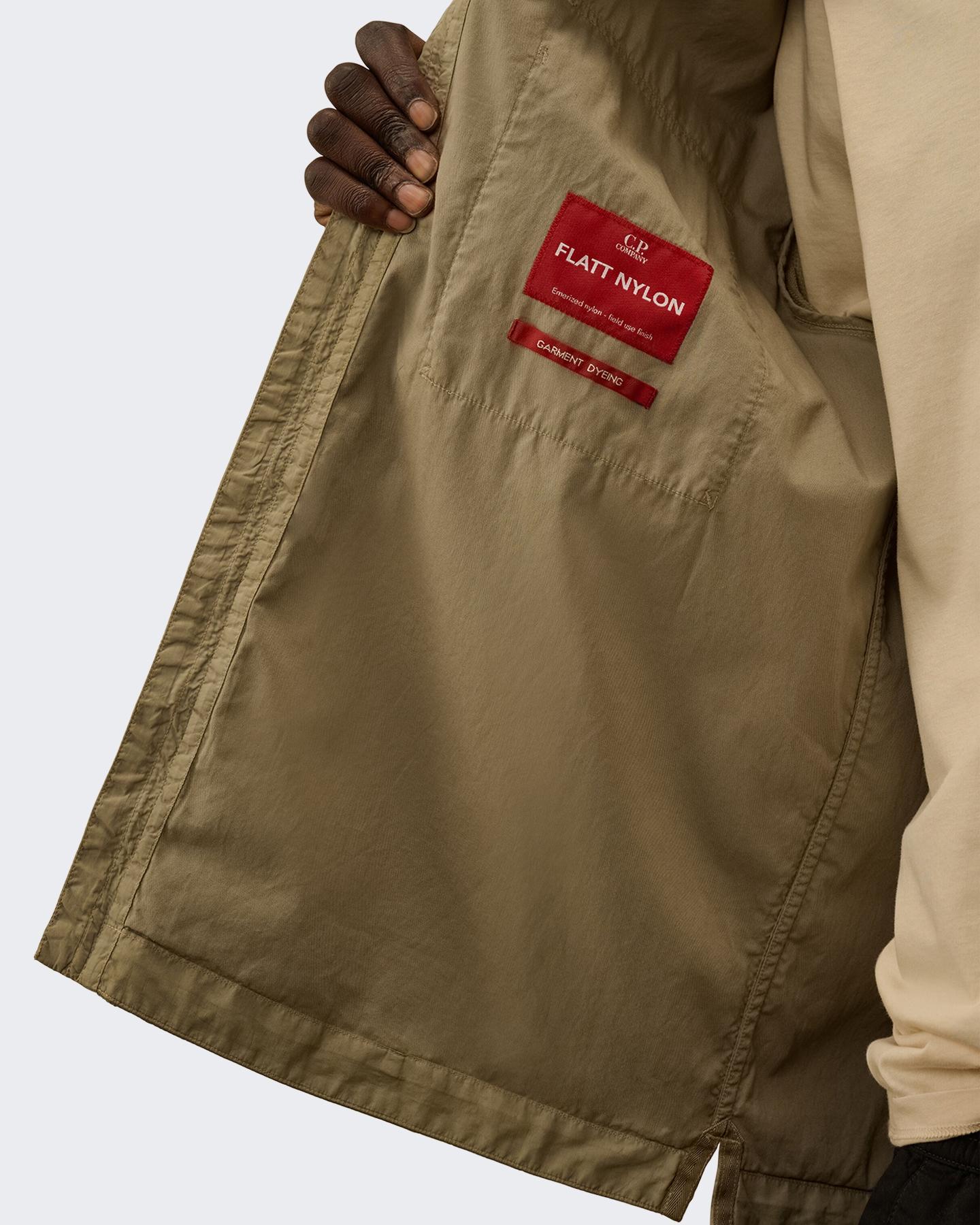 Heren Lens Zipped Overshirt Bruin