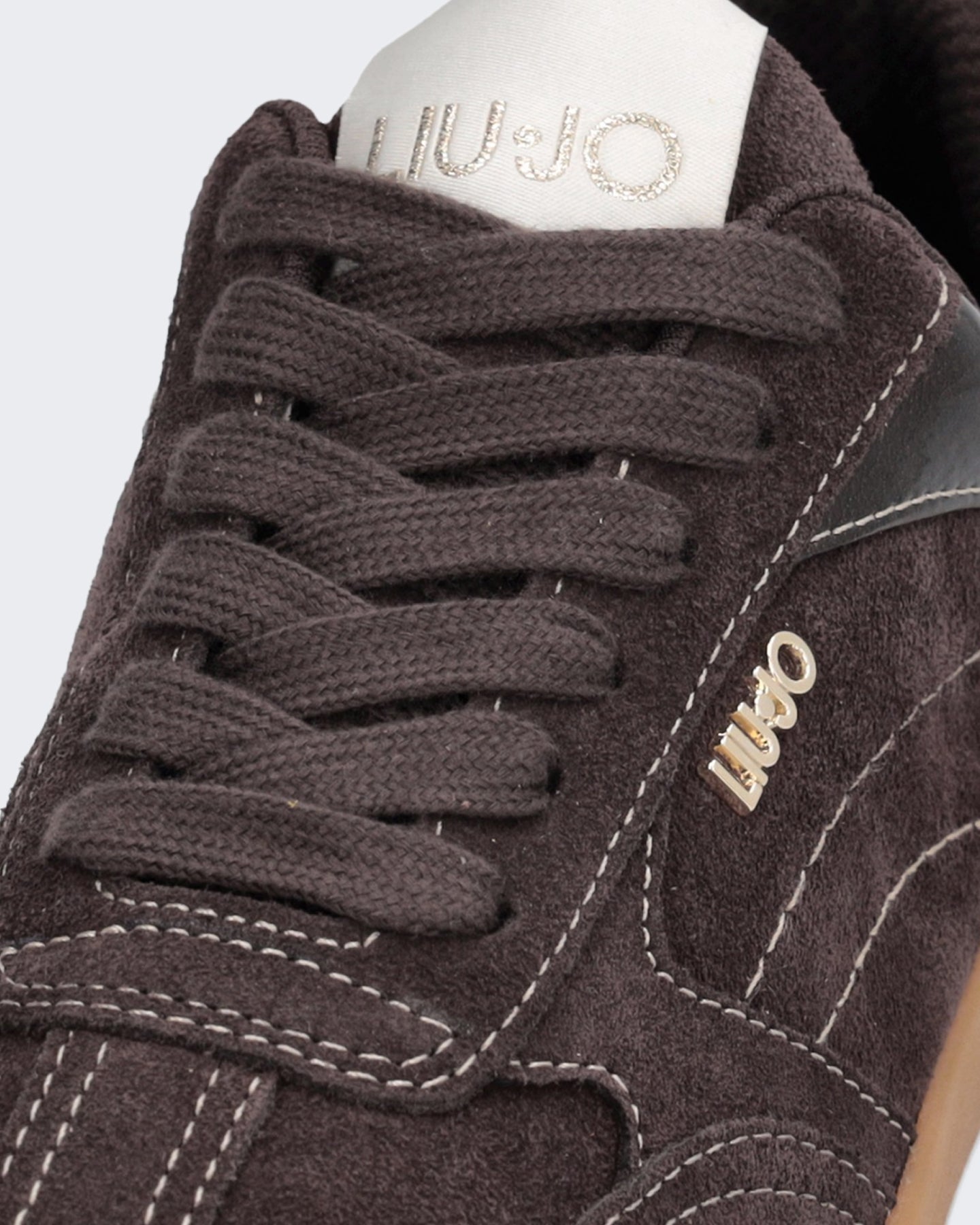 Liu Jo Dames Connor Leren sneaker in bruine kleur Bruin - Eleganza.nl