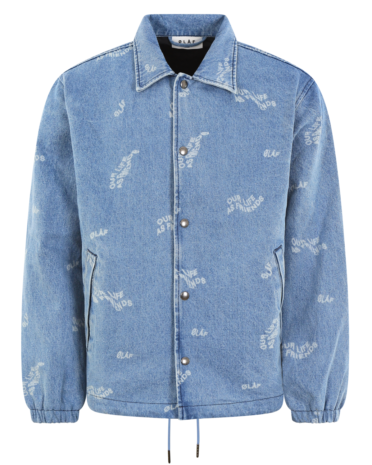 Heren Wavy Aop Denim Jacket Blauw