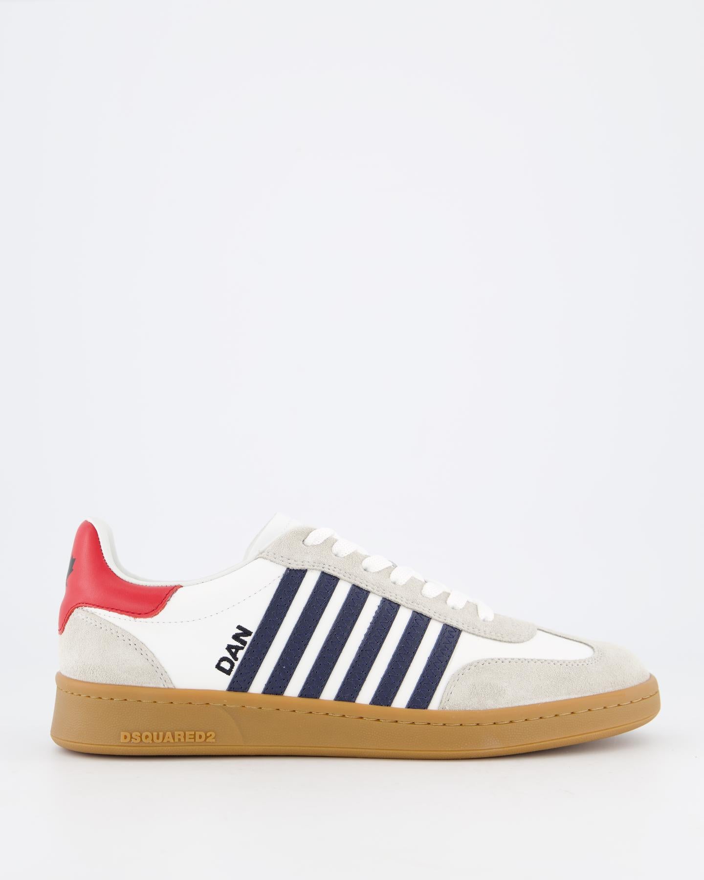 Heren Boxer Sneaker Wit/Blauw/Rood