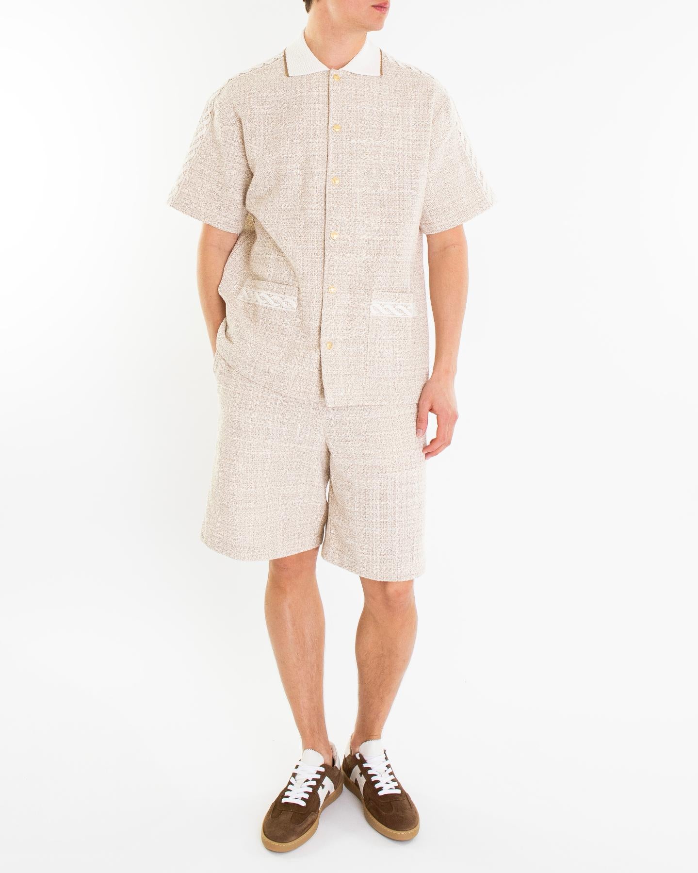 Heren Le Short Tweed Beige