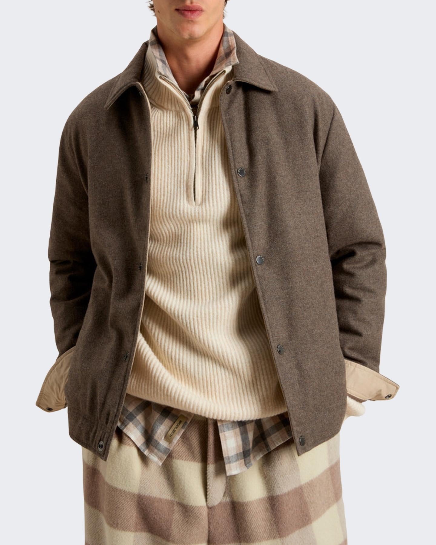 Heren Wool Keating Shirt Jack Grijs