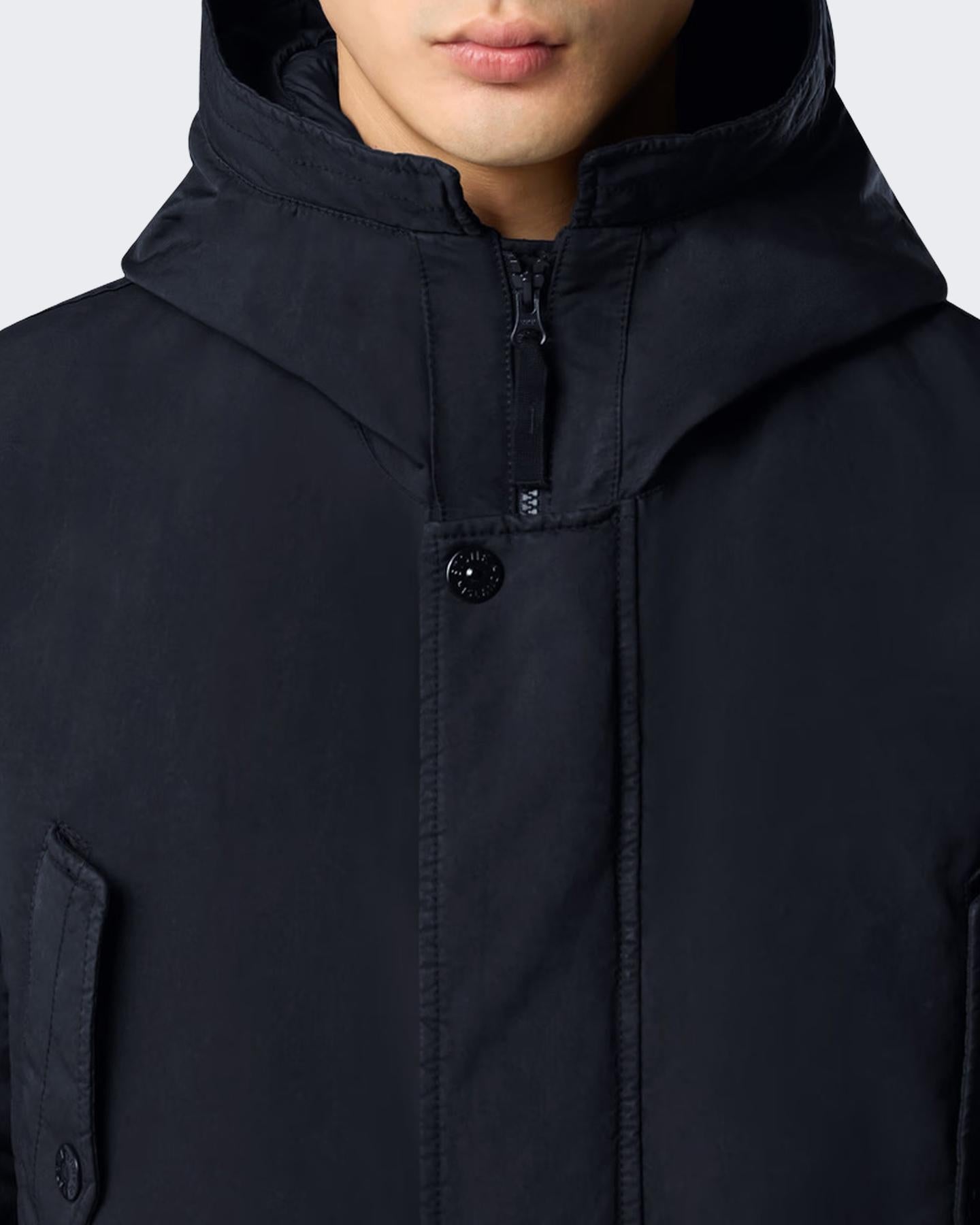 Heren Short Parka Blauw
