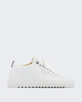 Herren Weiße Leder-Sneaker mit kontrastierender Sohle Weiß