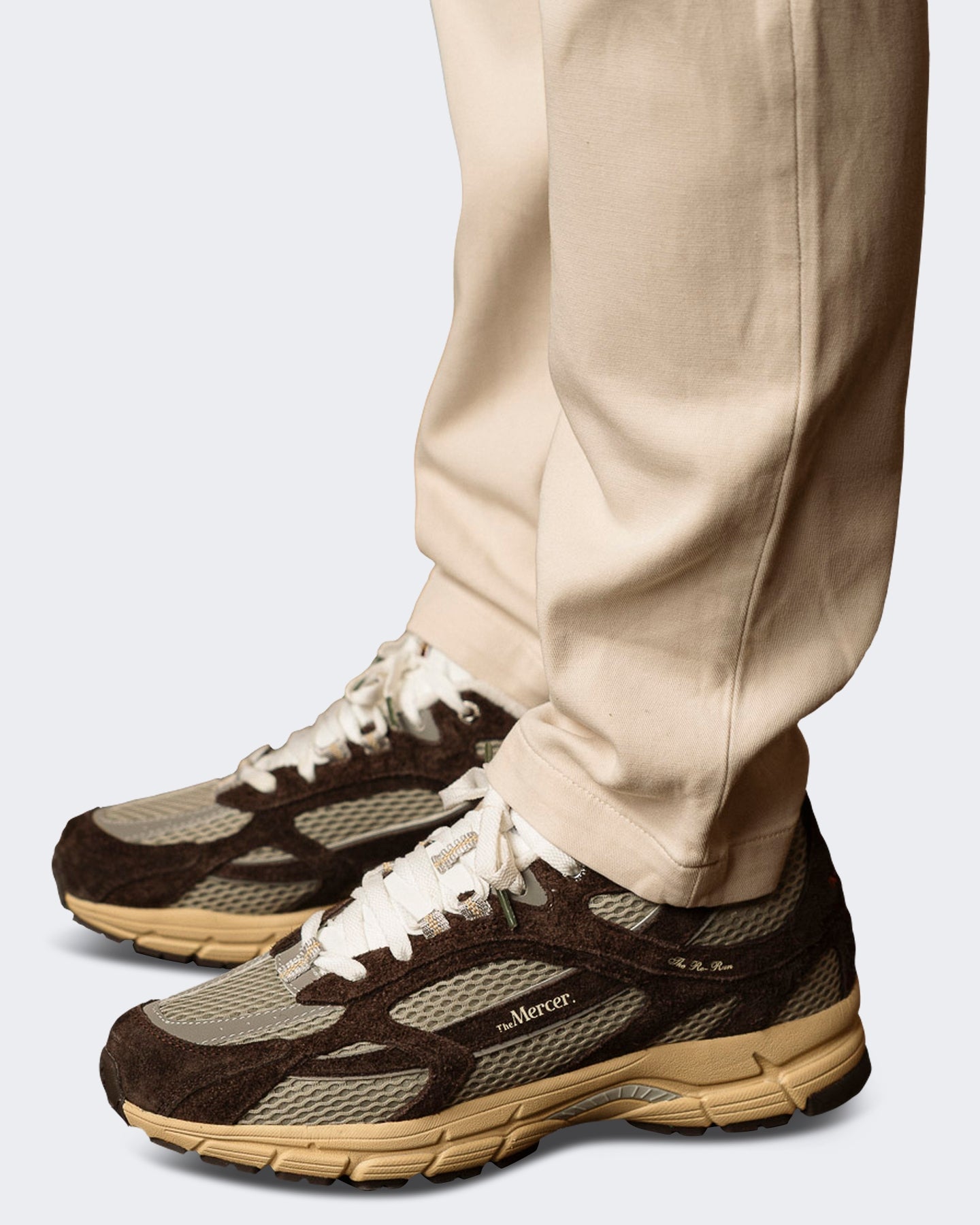 Mercer Unisex Leren sneaker met Americana-details Bruin - Eleganza.nl