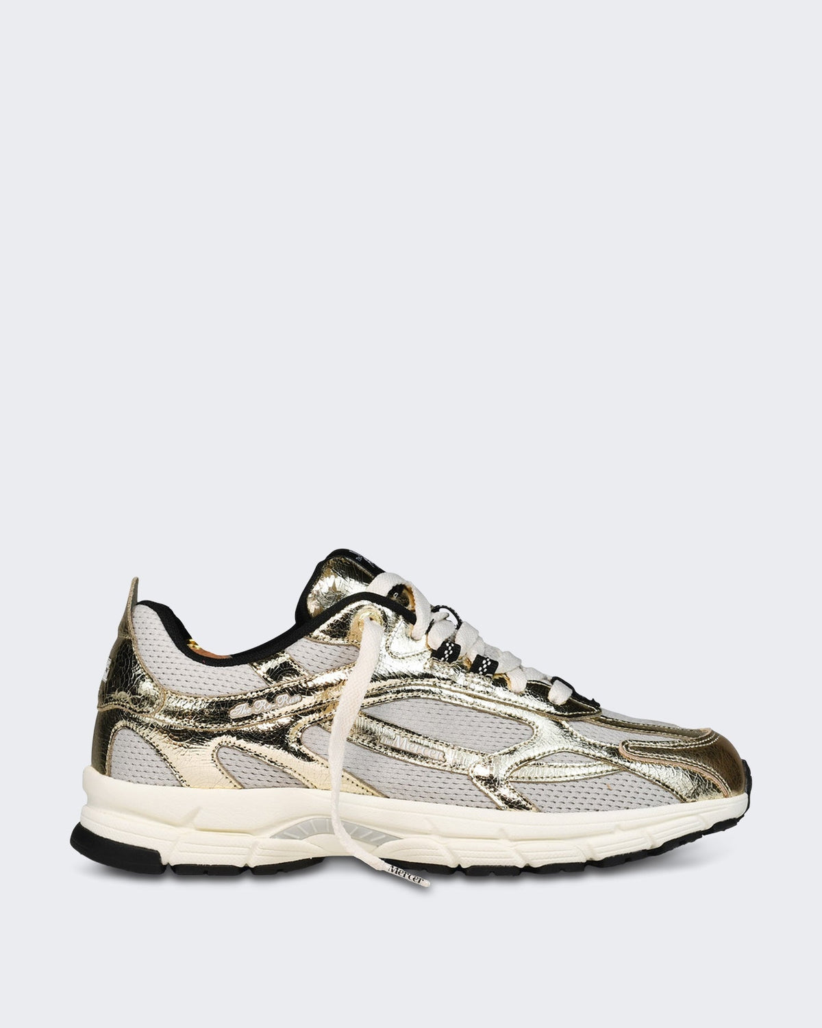 Mercer Unisex Sneaker met cracked leder effect Metallic Goud - Eleganza.nl