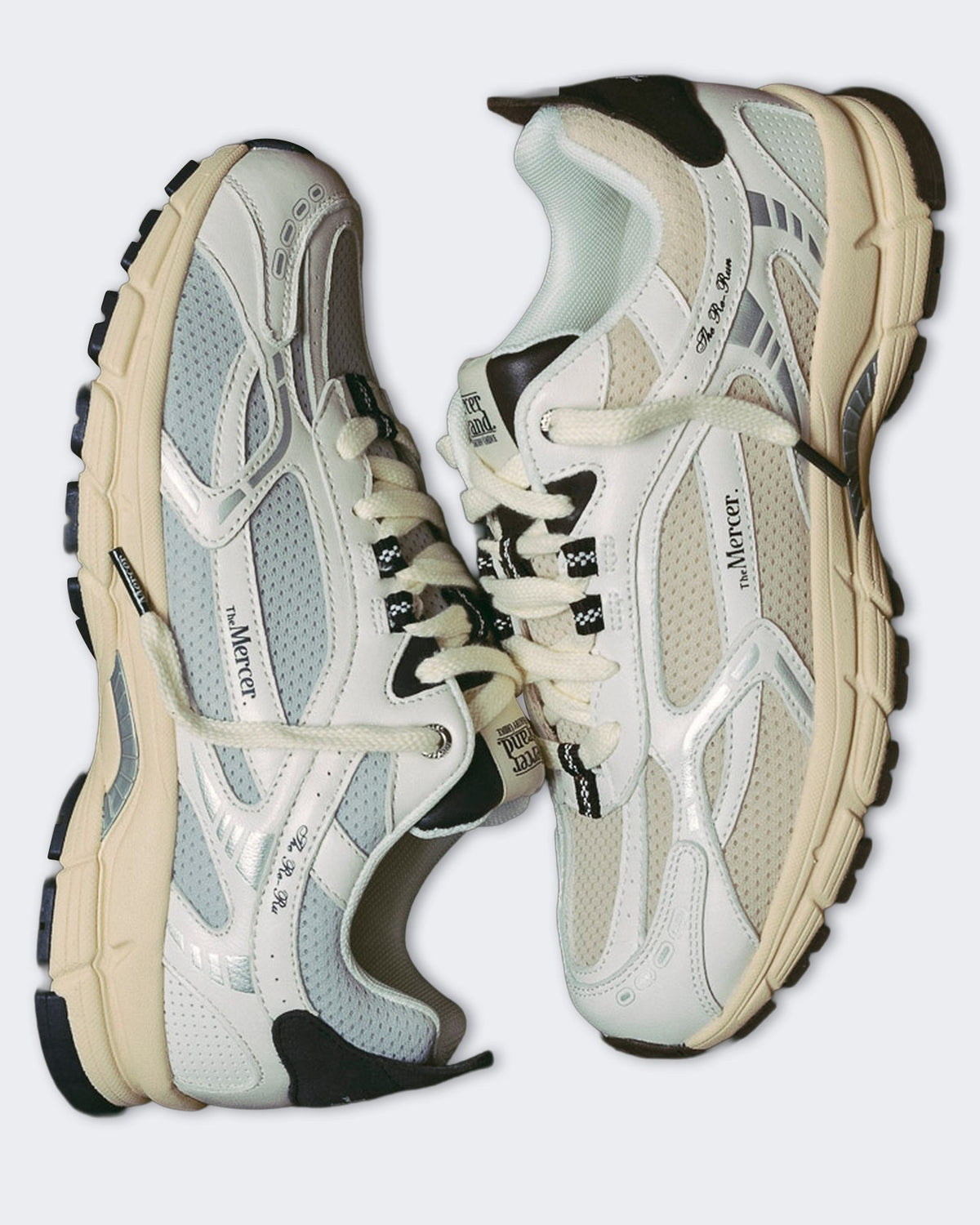 Mercer Unisex Vintage sneaker in wit en bruin - Eleganza.nl