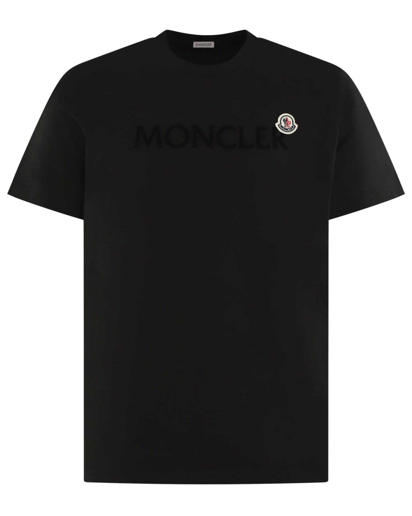 Moncler Heren Flocked Logo T-Shirt Zwart
