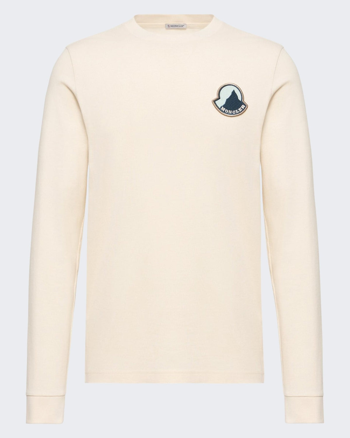 Moncler Heren T-shirt lange mouw Creme - Eleganza.nl