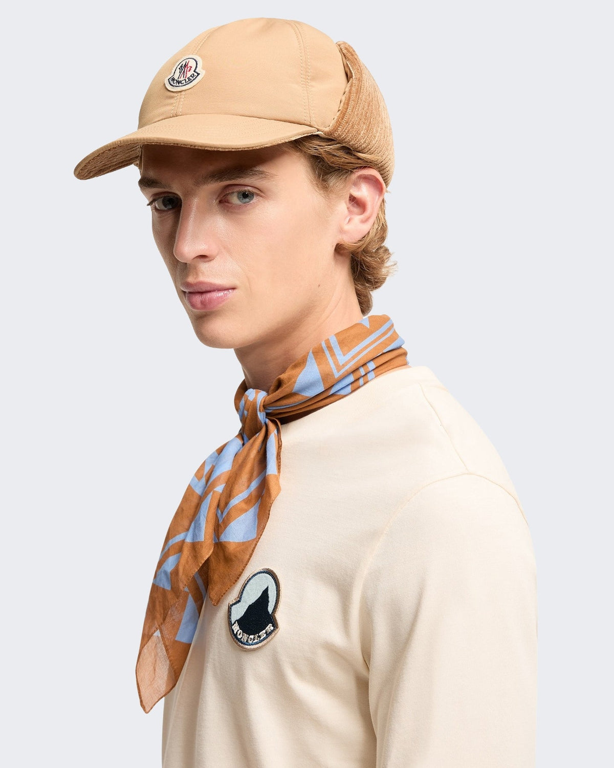 Moncler Heren T-shirt lange mouw Creme - Eleganza.nl