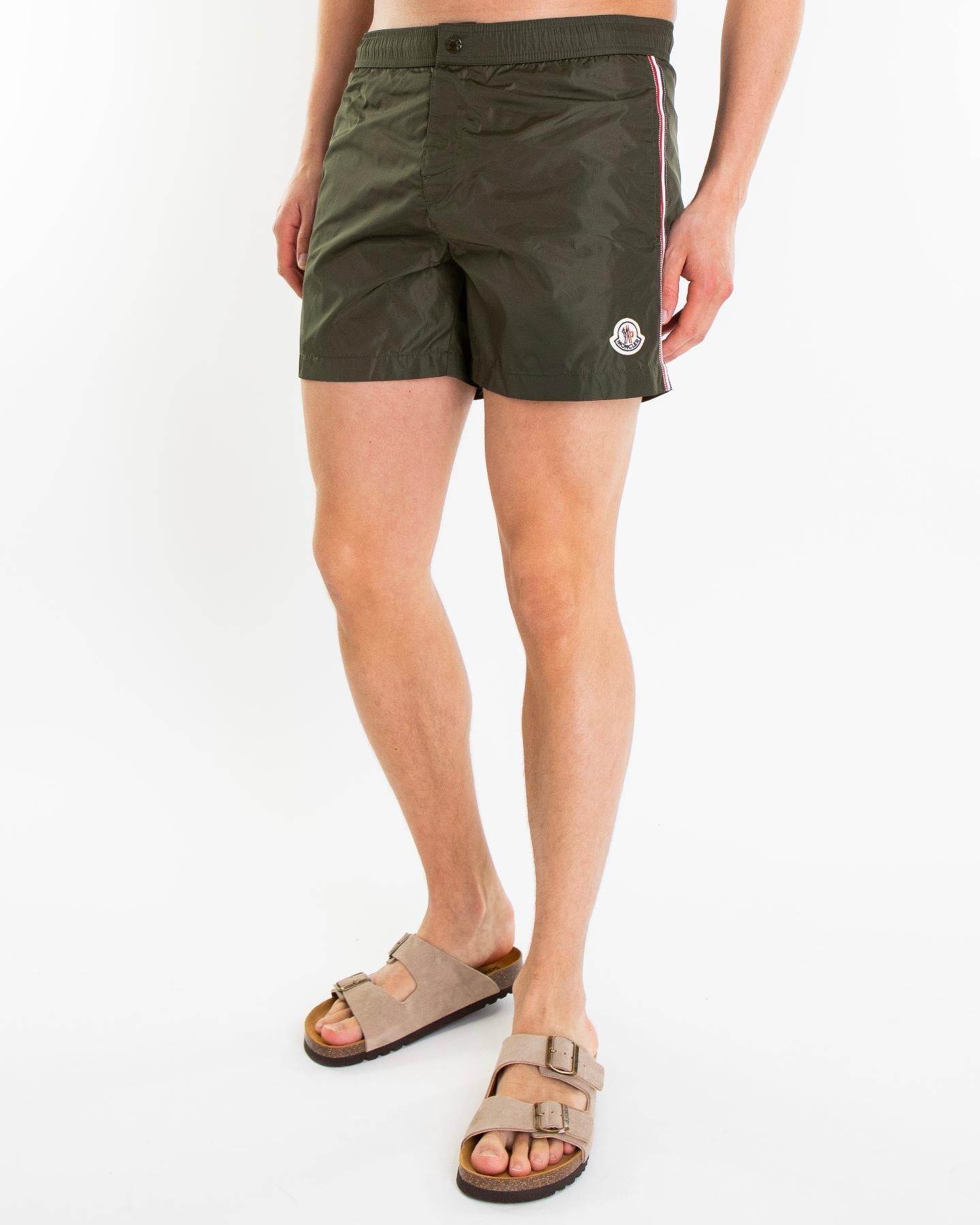 Moncler Heren Tri Stripe Beachwear Groen - Eleganza.nl