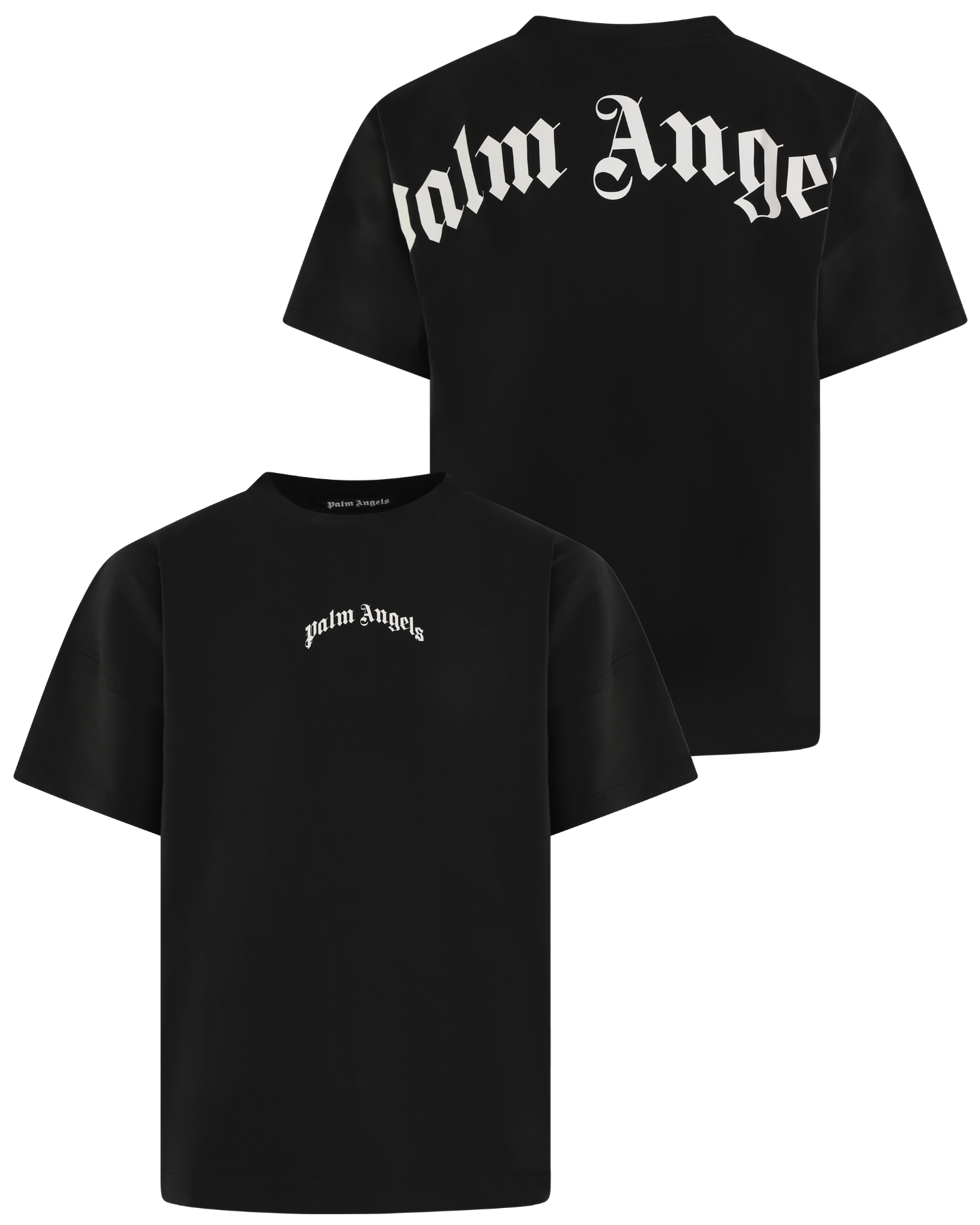 Heren Back Curved T-Shirt Zwart