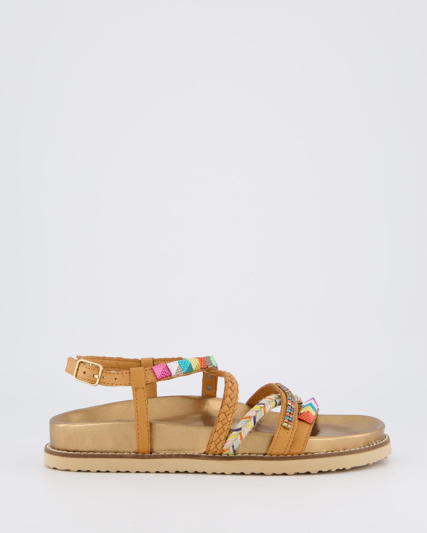 Dames Multi Straps Sandaal Beige