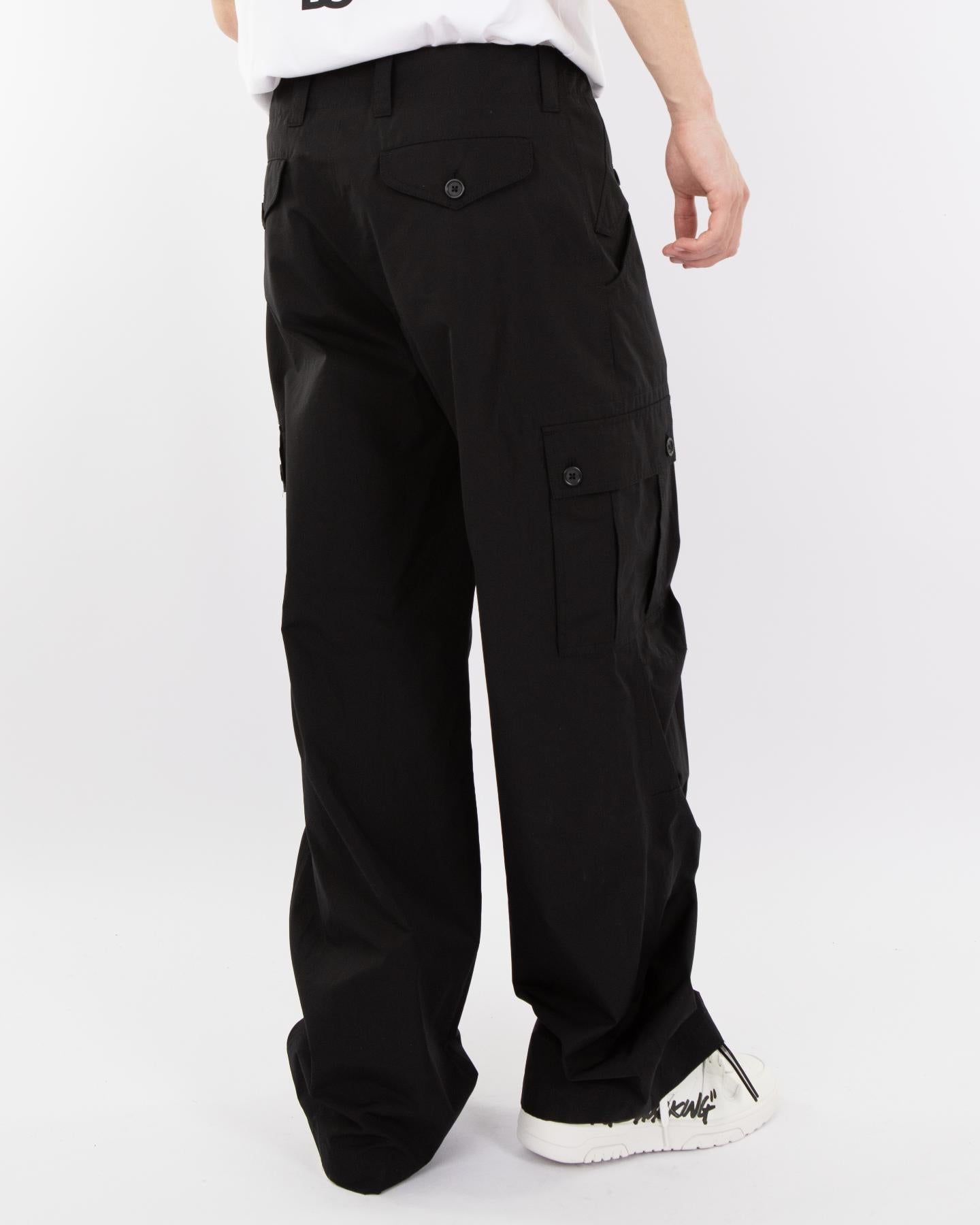 Heren Cotton Cargo BrandPlate Zwart