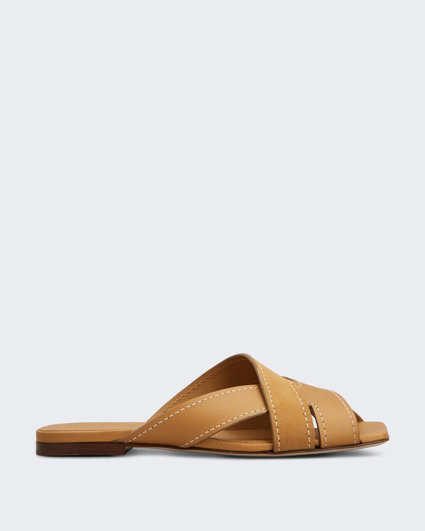 Dames Sand.Cuoio Flat 99L Fasce Incr