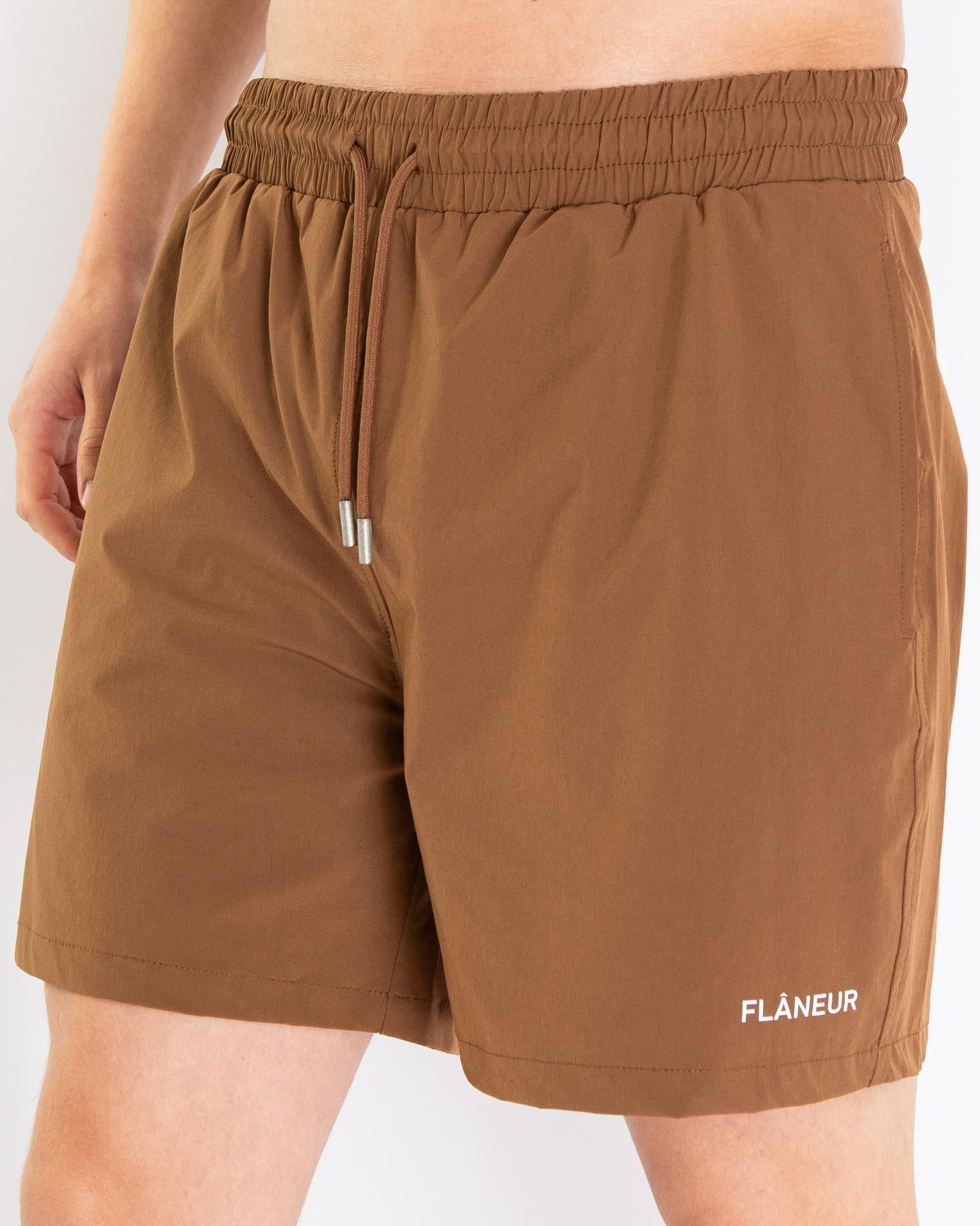 FLÂNEUR Heren Essential Swim Shorts Bruin – foto 4