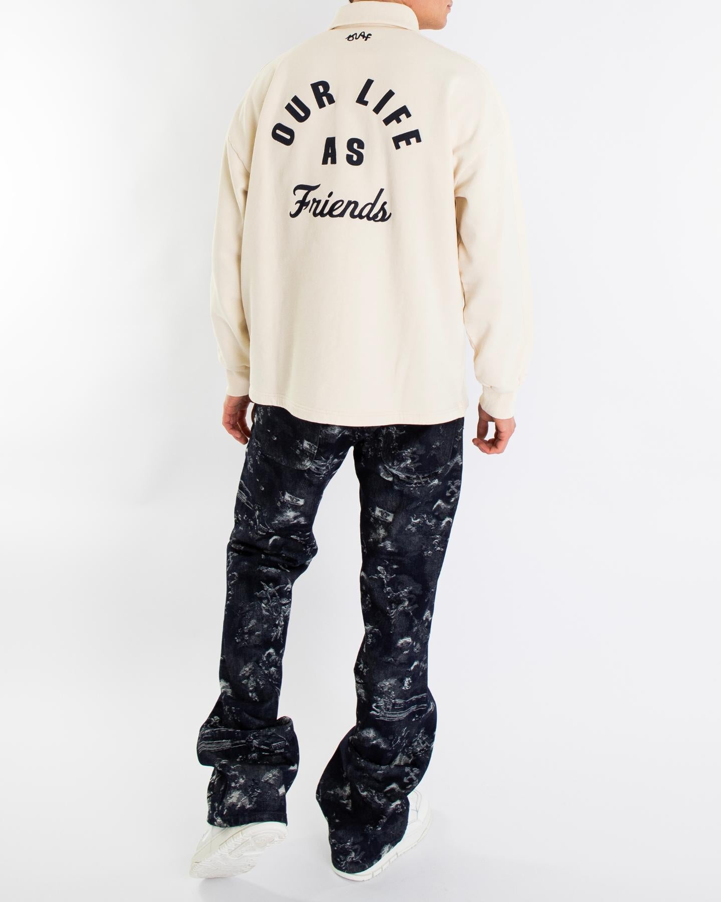 Heren Varsity Polo Longsleeve Wit