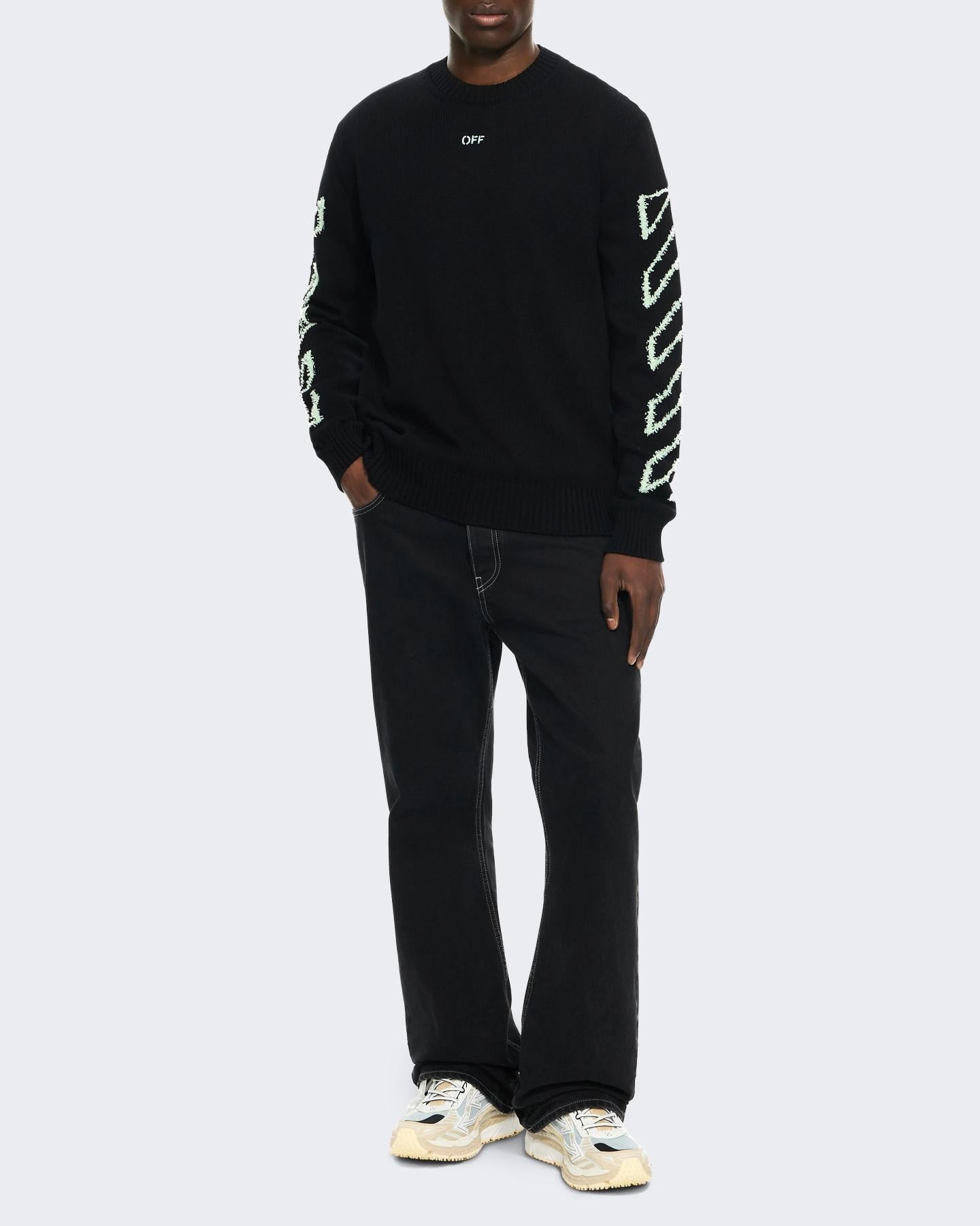 Heren Diag Outline Knit Crewneck