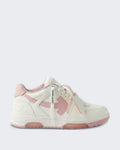 Dames Out Of Office sneaker wit met roze