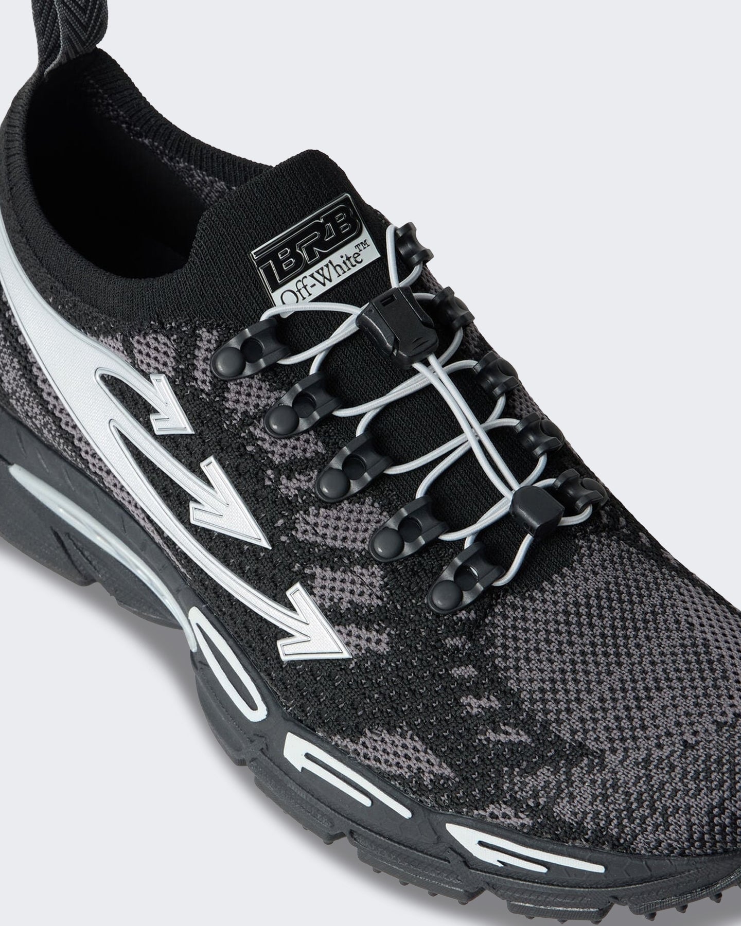 OFF WHITE Heren Gebreide sneaker in zwart en zilver - Eleganza.nl