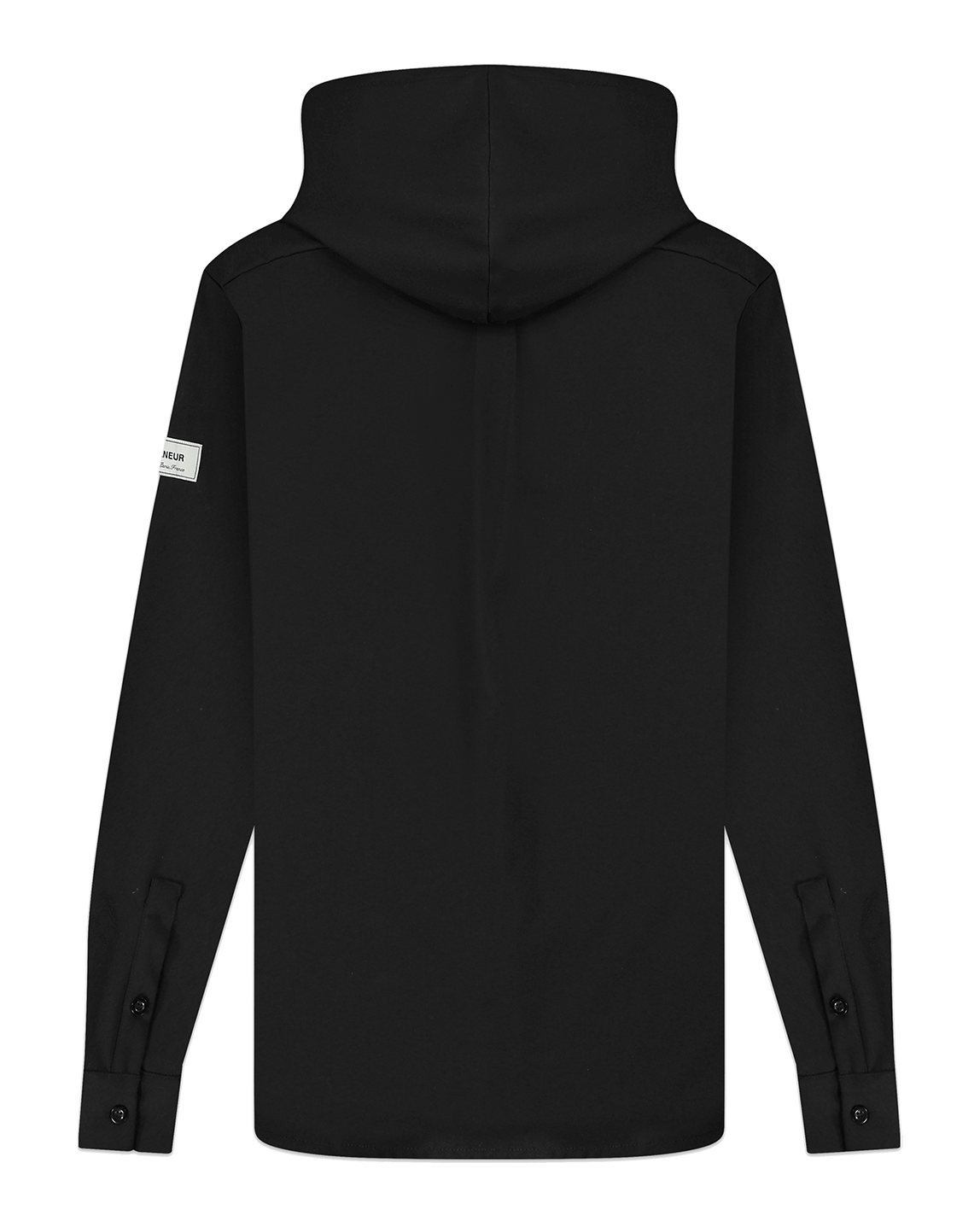 Black hooded shirt deals