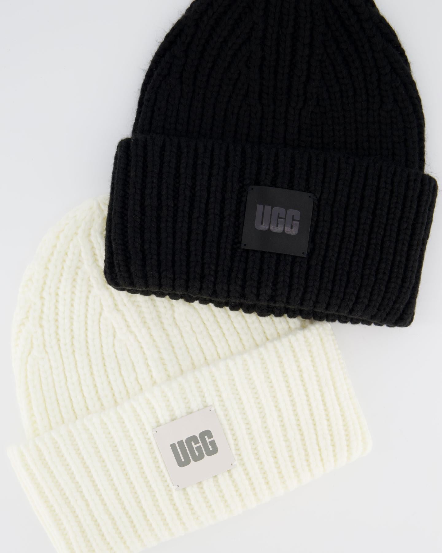 Dames Chunky Rib Beanie Wit
