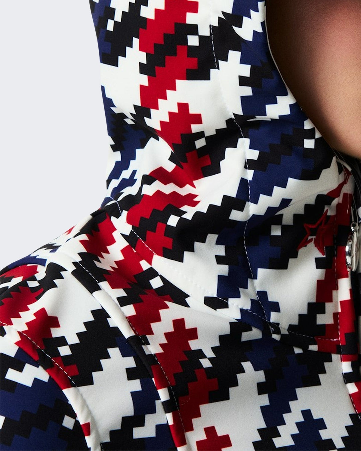 Perfect Moments Dames Ski-overall met pied-de-poule patroon Zwart - Eleganza.nl