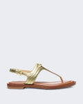 Damen Mandy Thong Sandal Metallic Gold