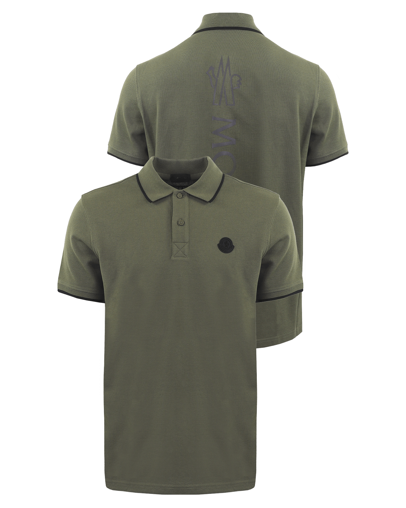 Heren Logo-Patch Polo Groen